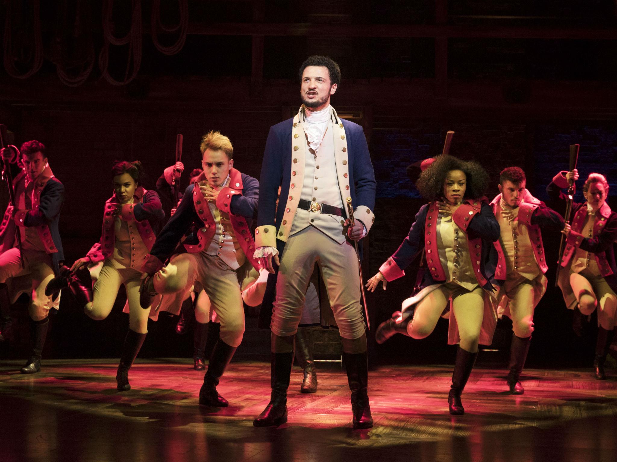 Unmissable: Jamael Westman as Alexander Hamilton with the West End cast of Hamilton