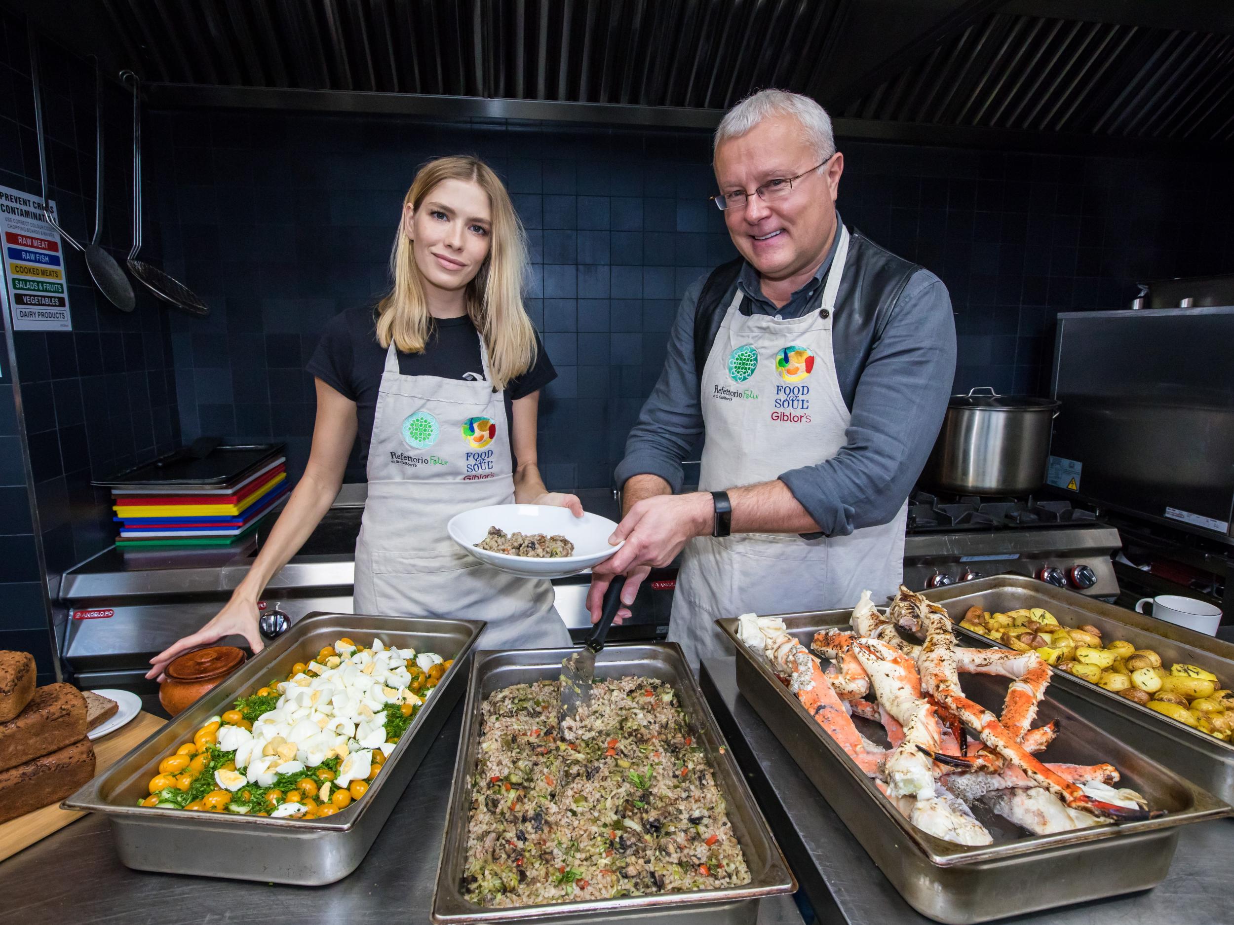 Alexander Lebedev, businessman and father of Independent proprietor Evgeny, and his wife Elena Perminova, cook a traditional Petrushka menu