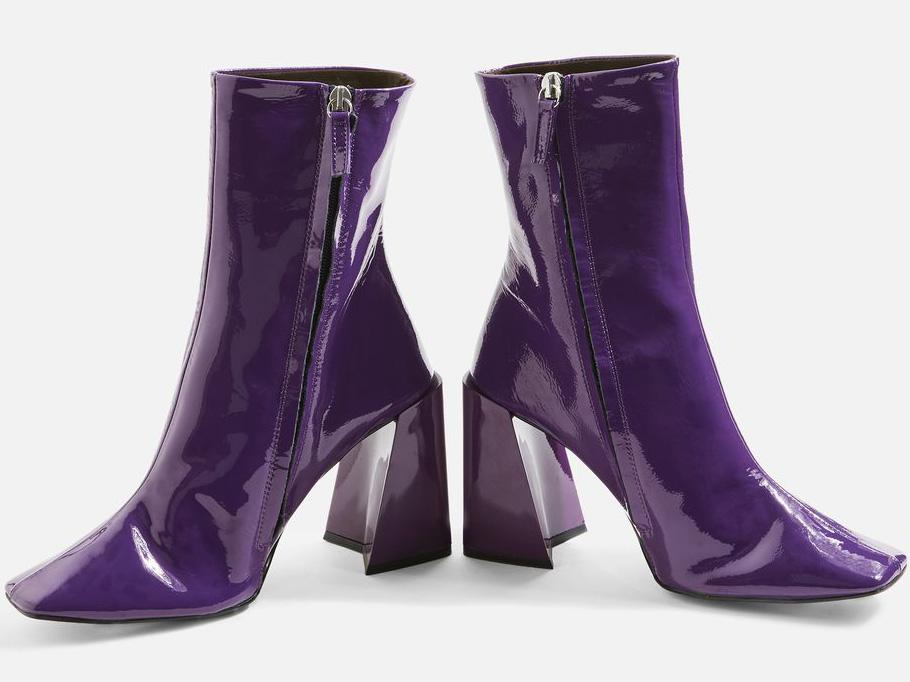 Harp Patent Ankle Boots, £85, Topshop