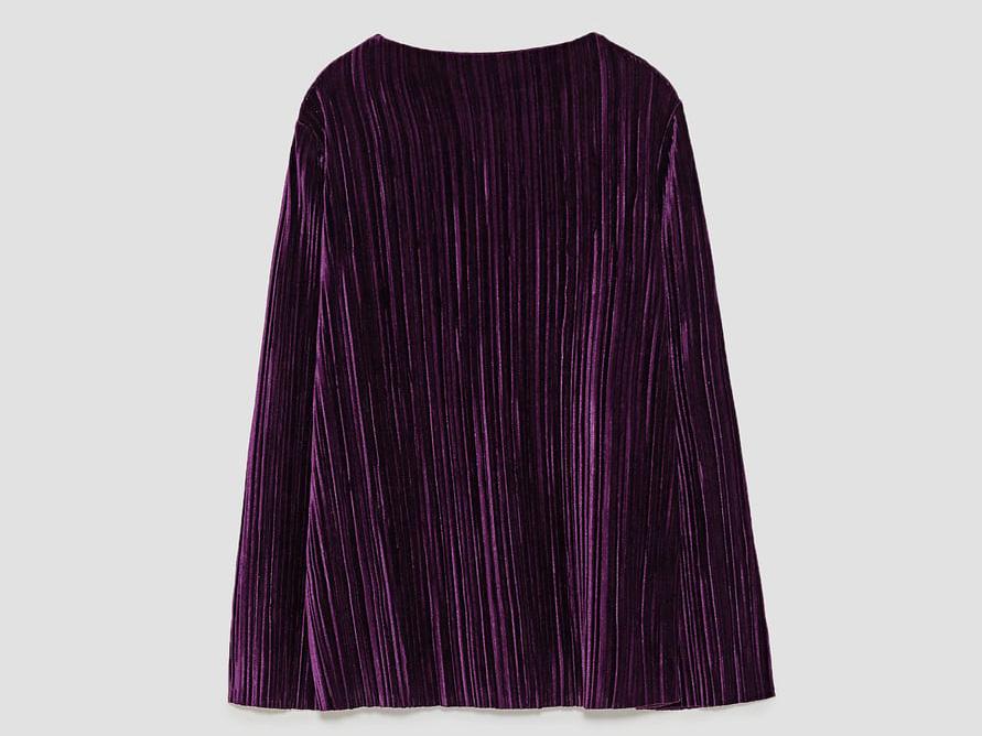 Pleated Velvet T-Shirt, £19.99, Zara