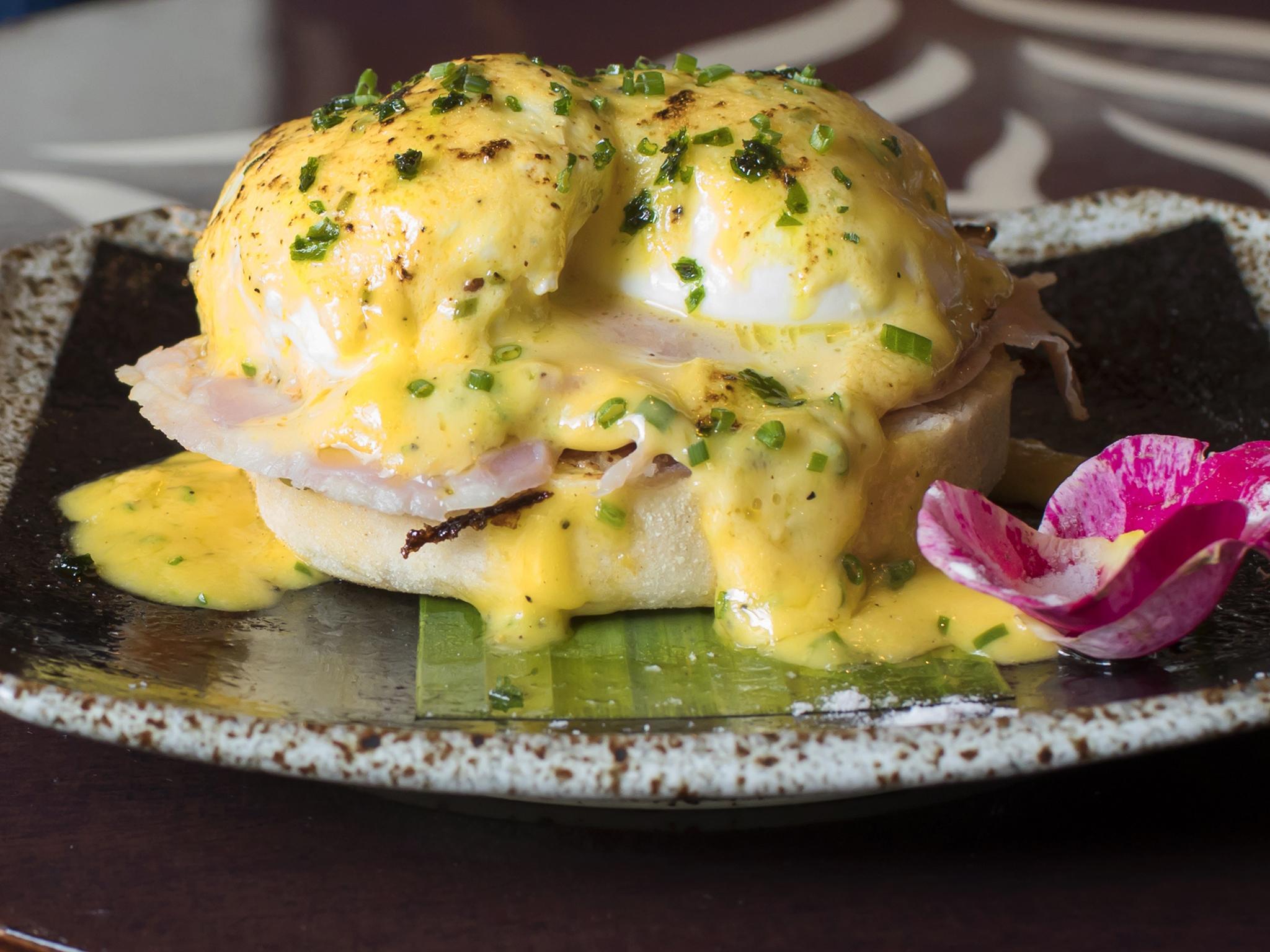 The big twist? Eggs Benedict with a kick of green chilli