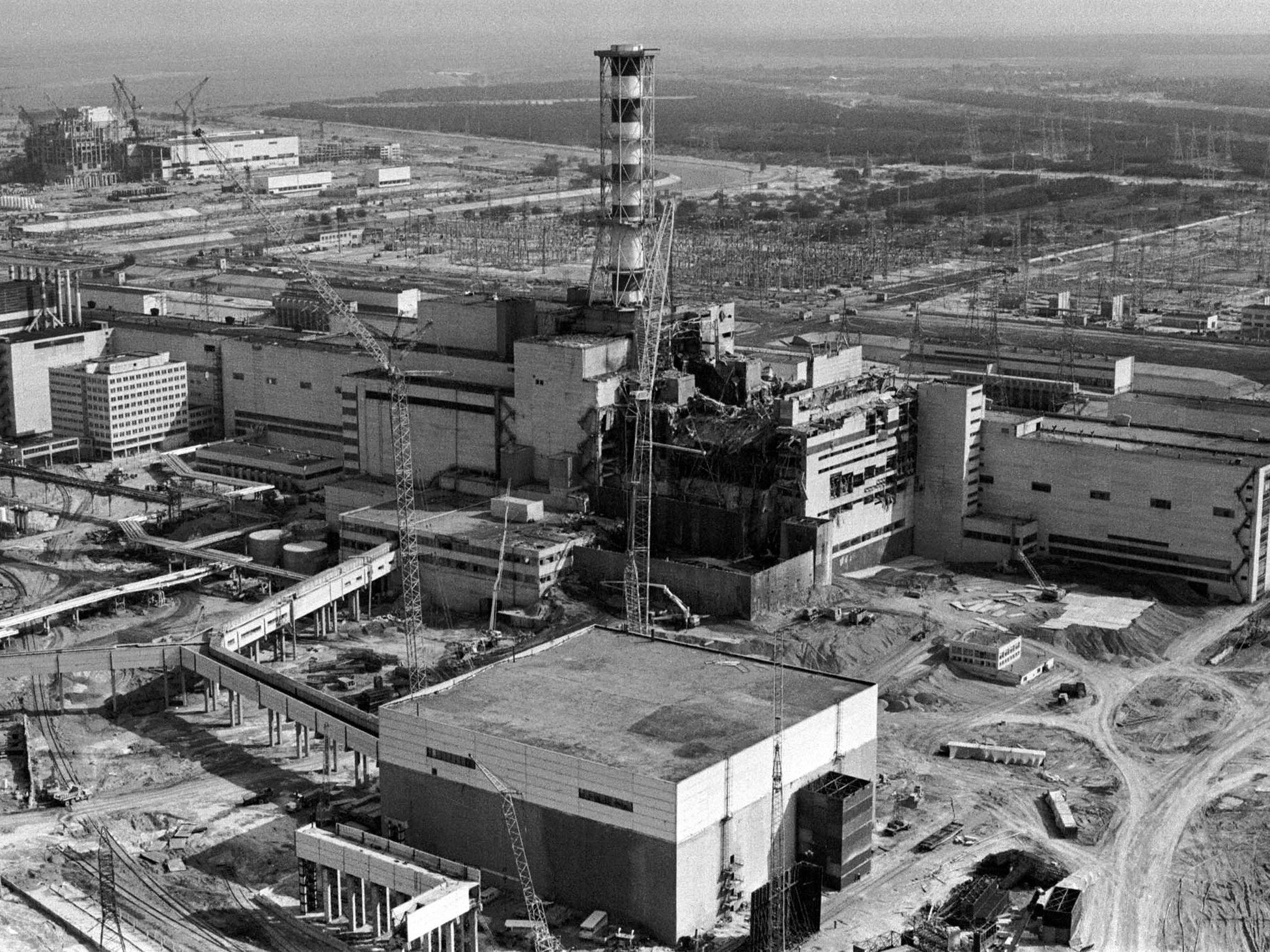 The catastrophic explosion at the Chernobyl nuclear reactor released radioactive plumes high into the atmosphere.