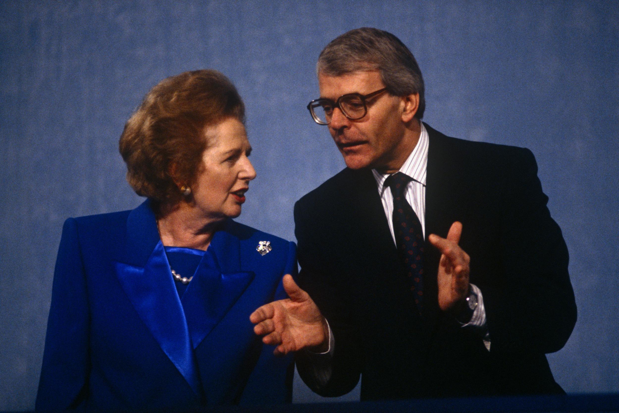 Mrs Thatcher with John Major