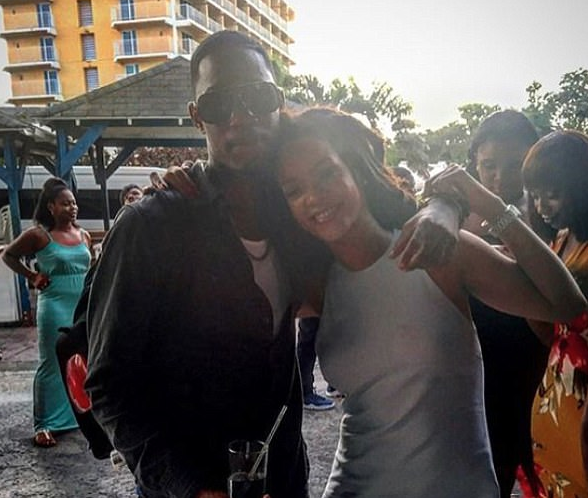 Rihanna with her cousin Tavon, who was shot dead by a gunman in Barbados on Boxing Day