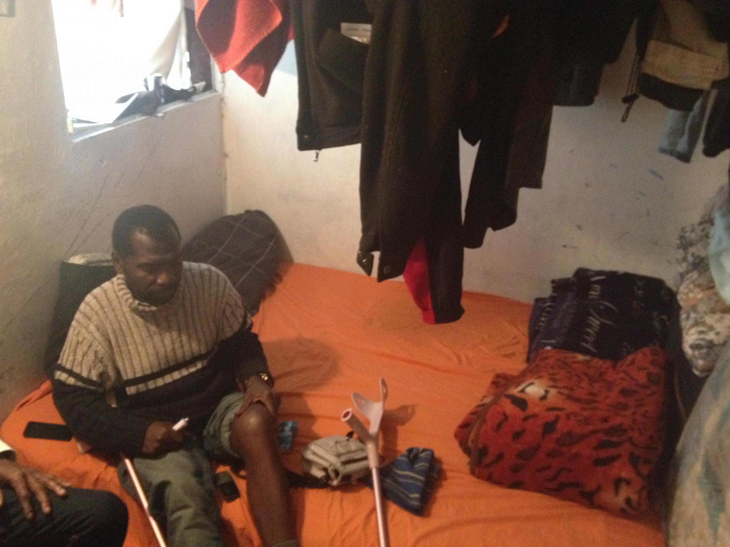 Habbas, from Liberia, broke his leg trying to enter the Spanish enclave of Ceuta