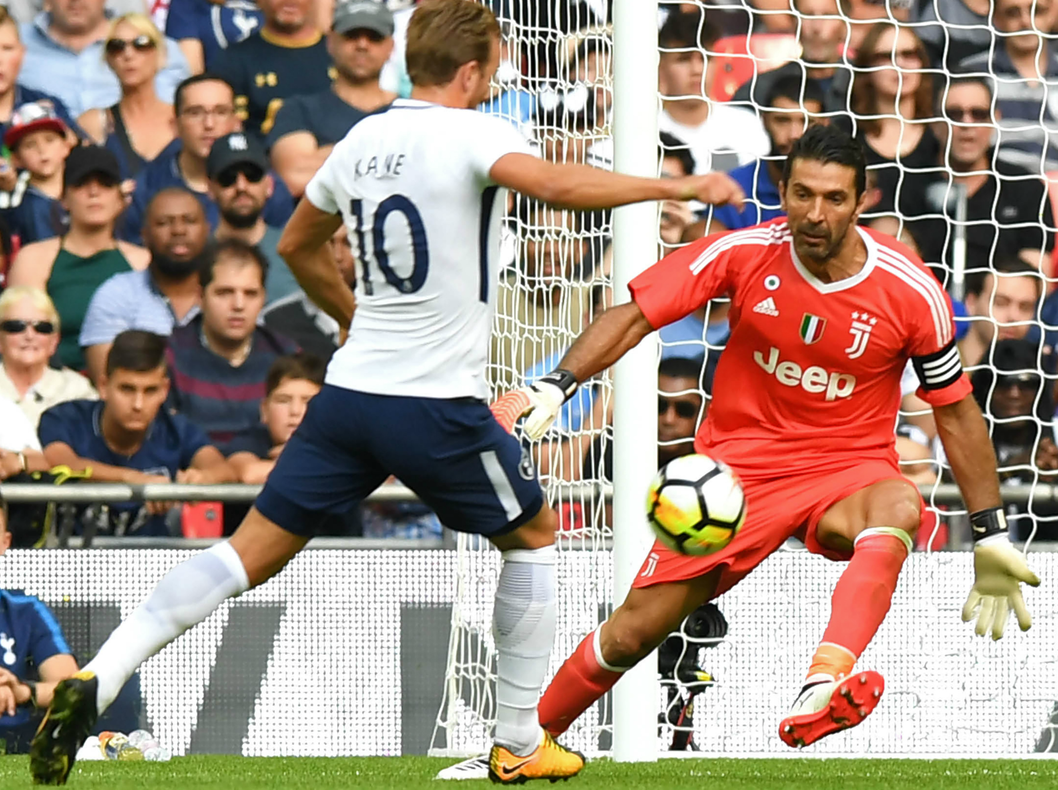 Harry Kane faced Gianluigi Buffon in pre-season at Wembley