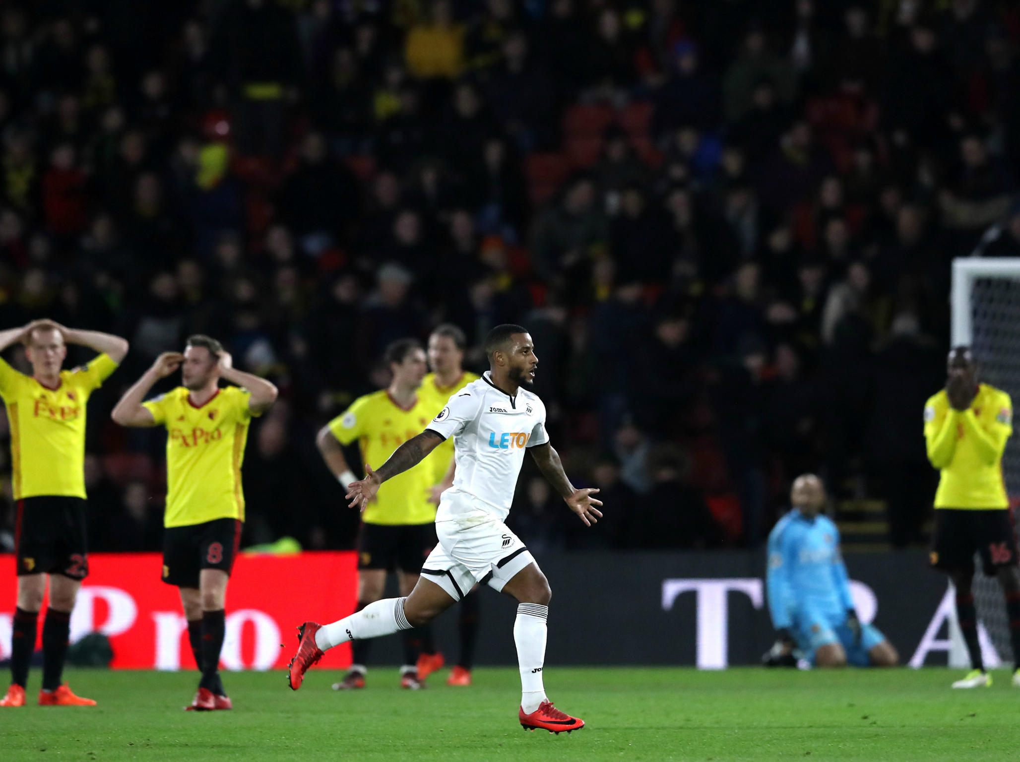 Luciano Narsingh celebrates his winning strike