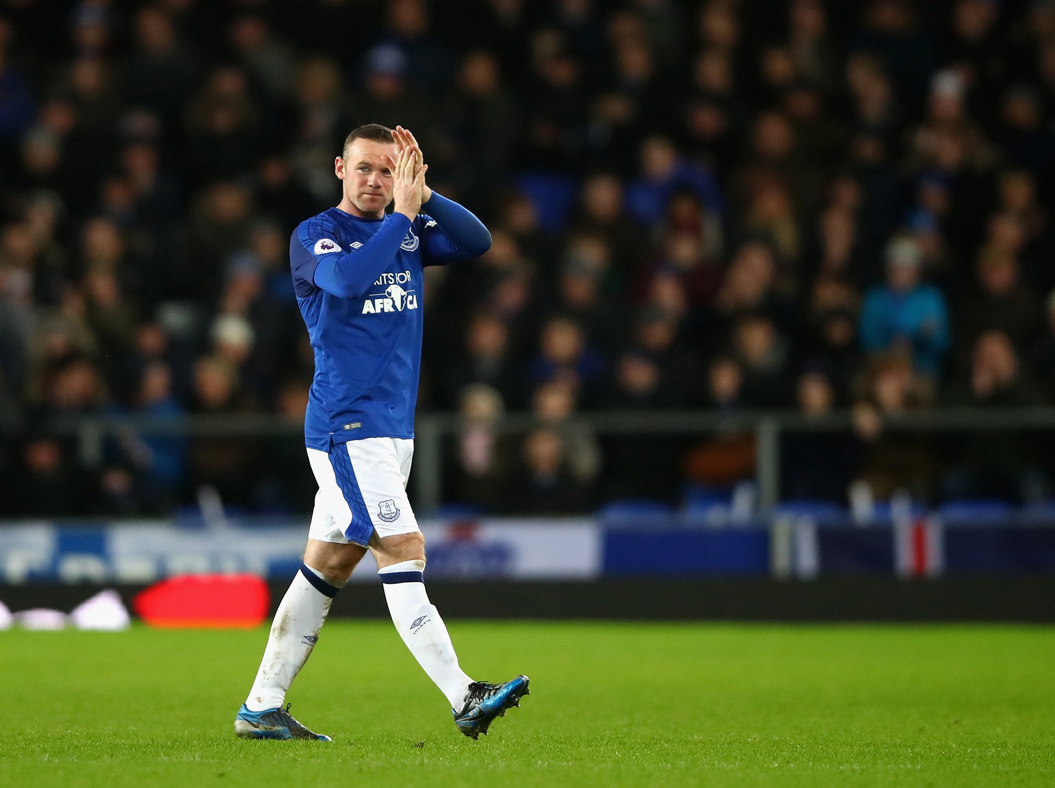 Rooney was taken off as Everton chased the game
