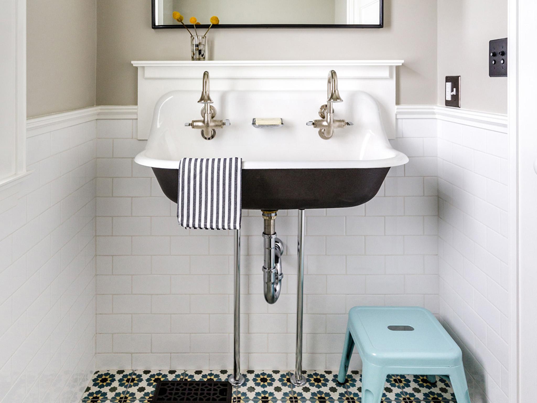 Trough and bucket sinks can help create a rustic aesthetic and maximize minimal space