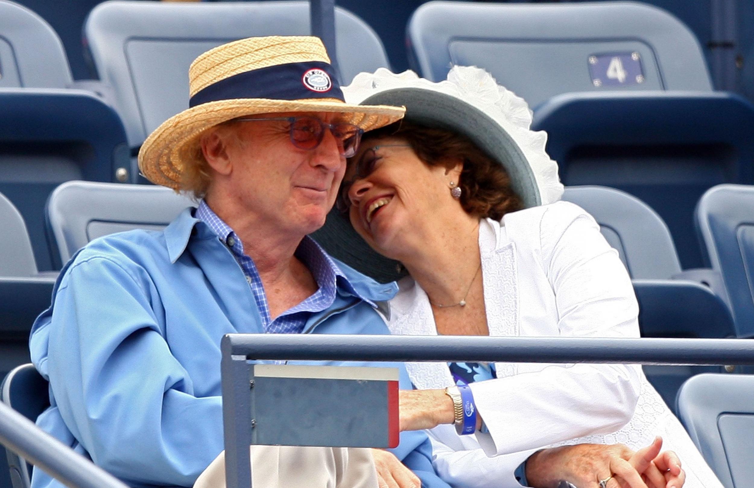 Gene Wilder and his wife Karen Boyer at a tennis game