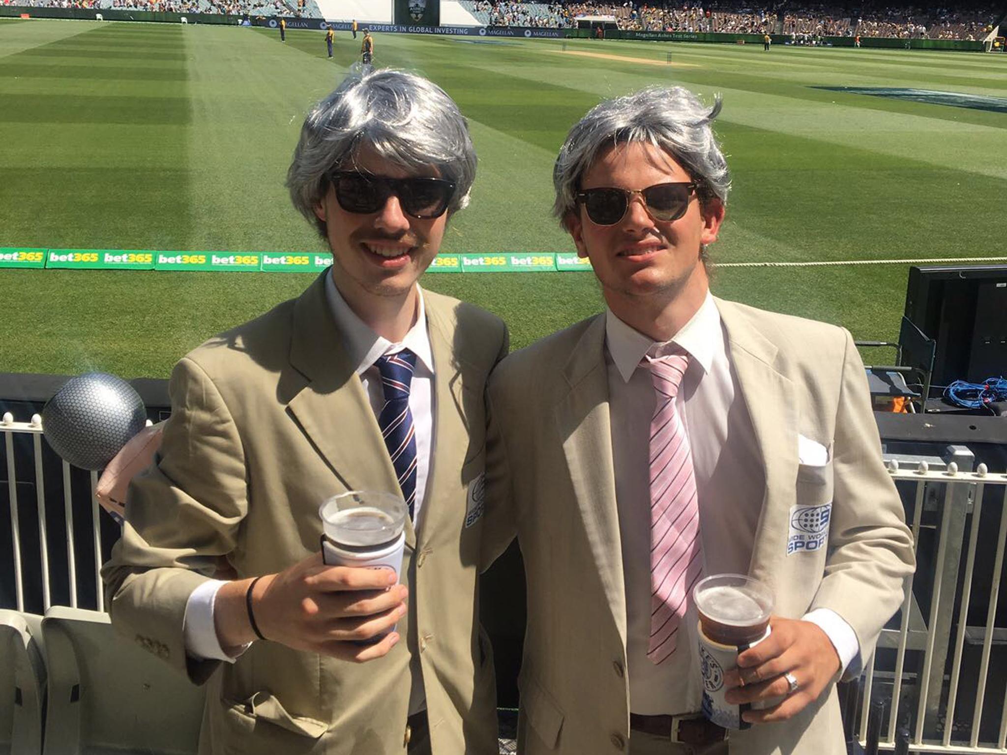 Two of the so-called "Richies" dress as their favourite favourite Aussie commentator, Richie Benaud