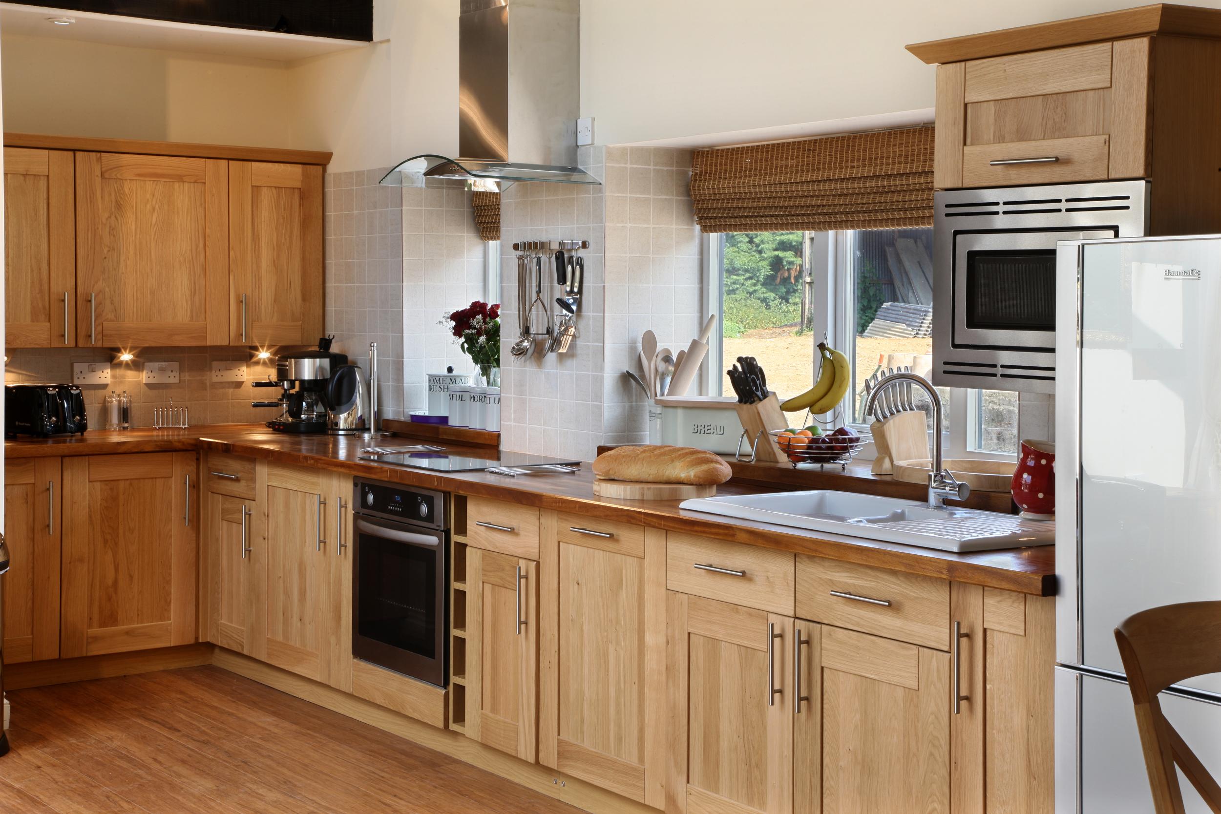 Kitchen worktops are slightly lower than usual for wheelchair users