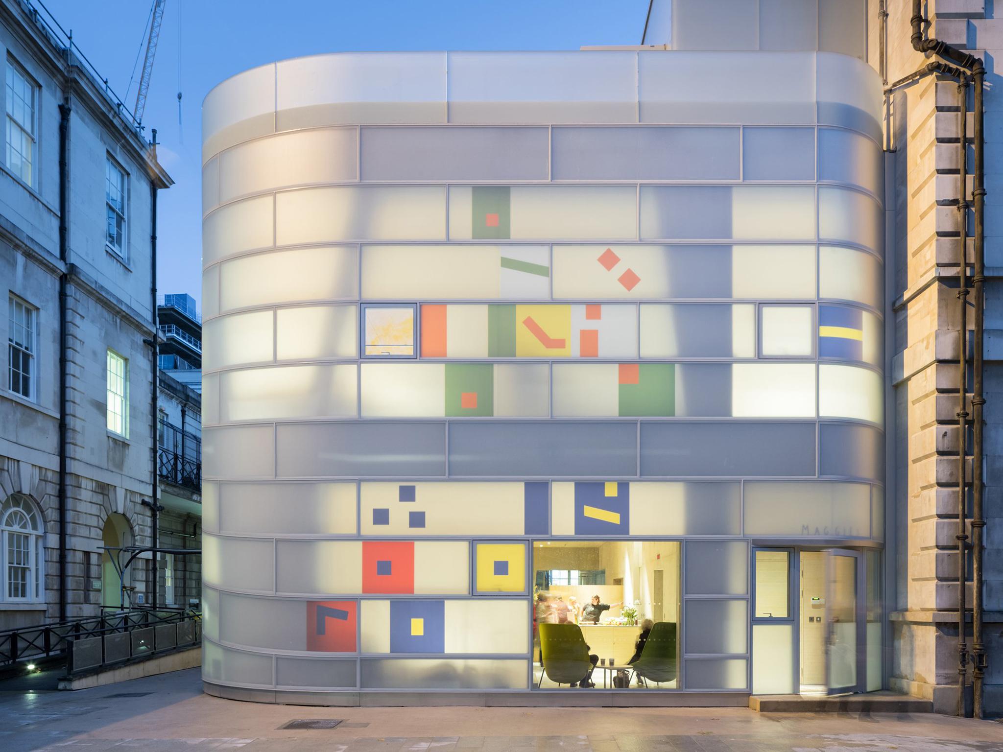 Designed by New York architect Steven Holl, the centre sits next to what's left of the remains of the 17th century hospital in north London