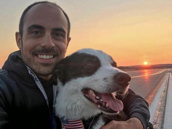 Airport operations manager Brian Edwards was assisted by his dog at work