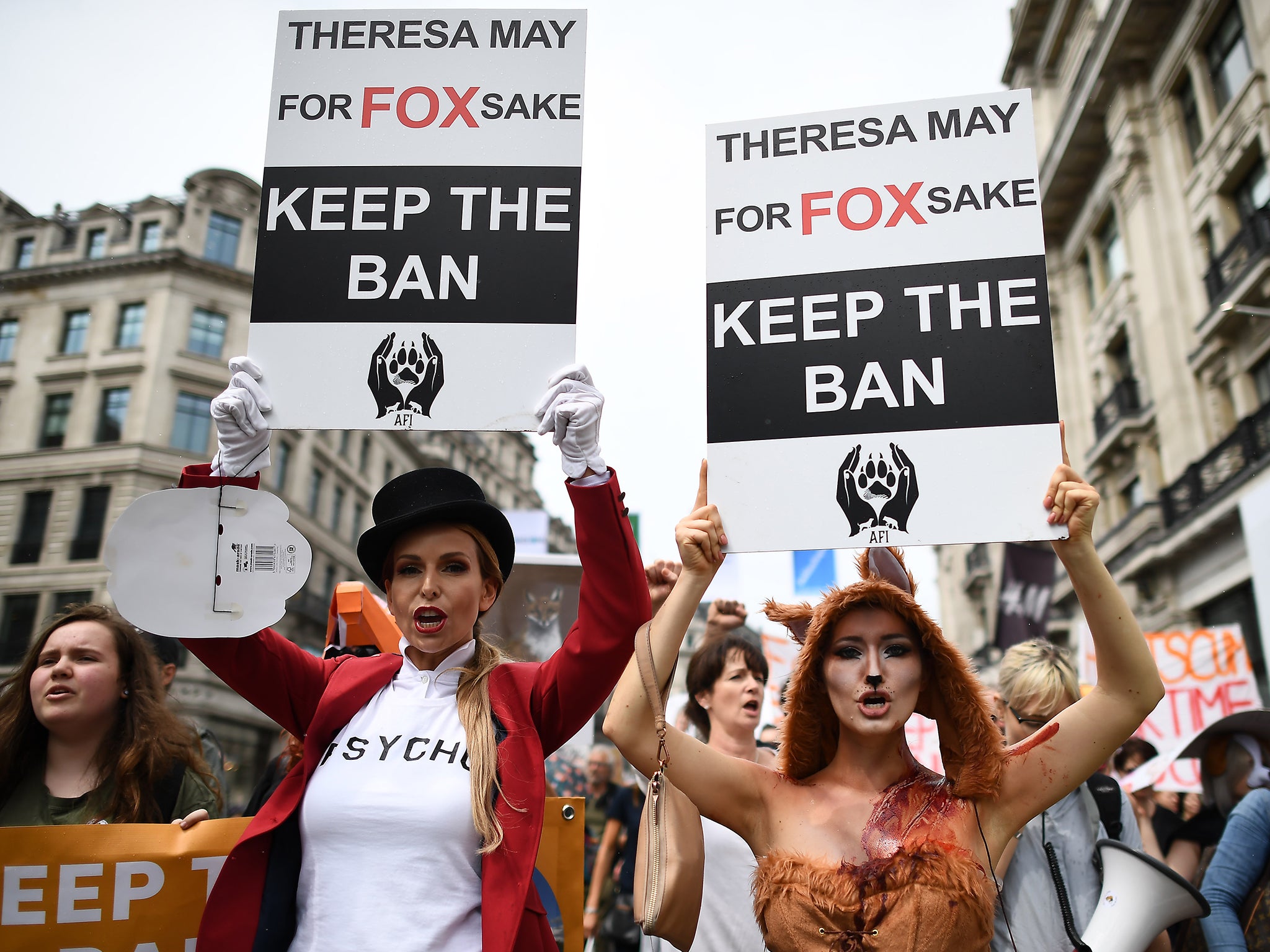 Protests were staged in 2017 when Theresa May suggested scrapping the ban