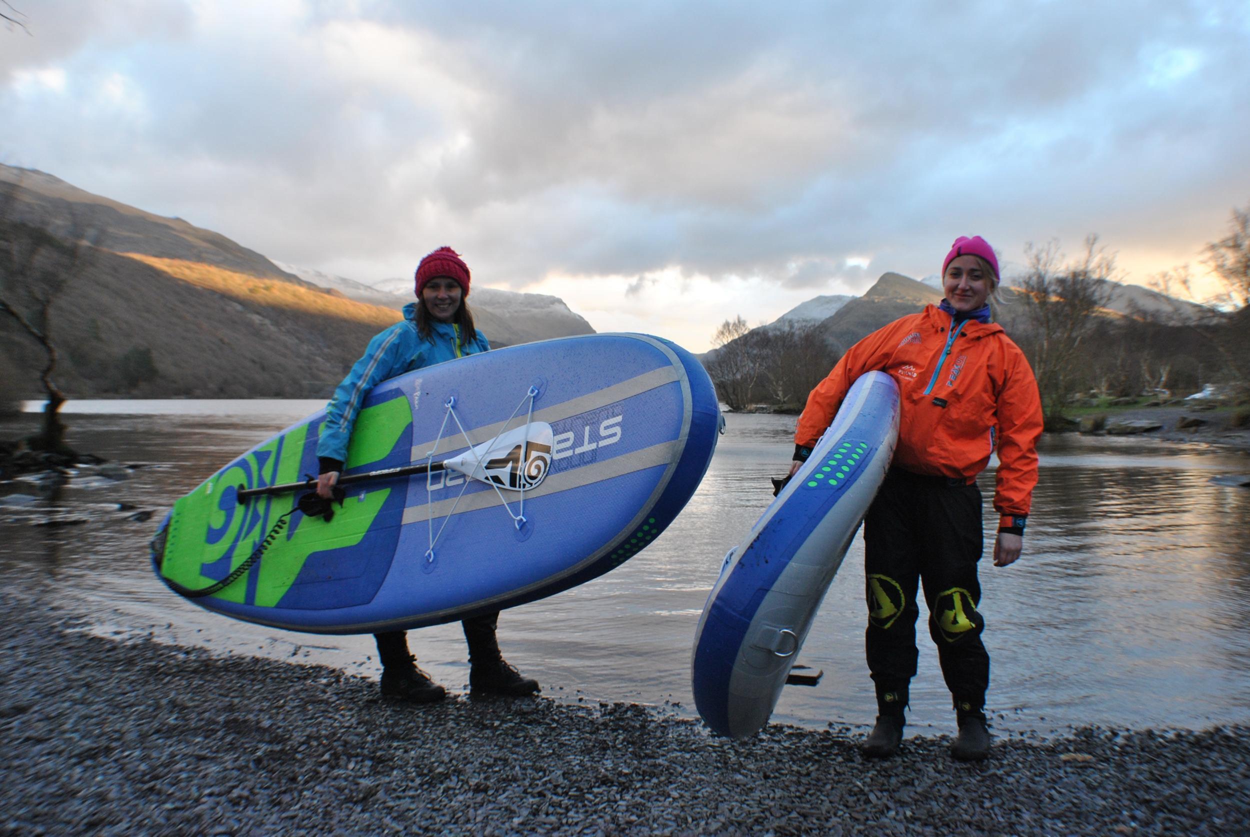 Sian and Kirsty get to grips with their boards