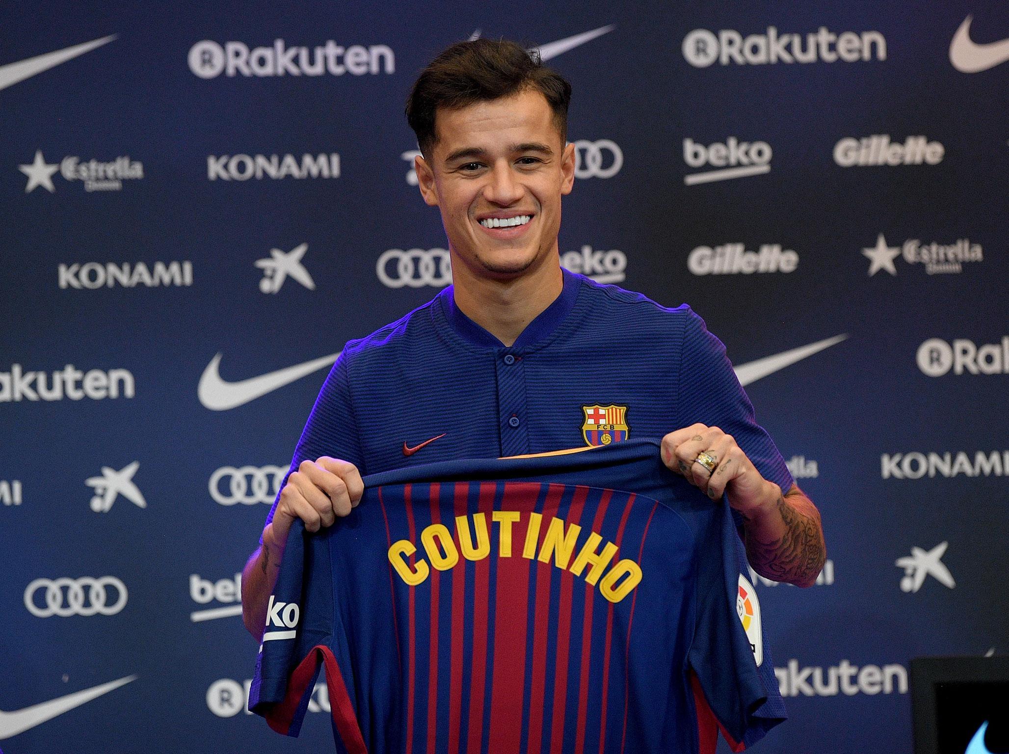 Coutinho was unveiled as a Barca player on Monday