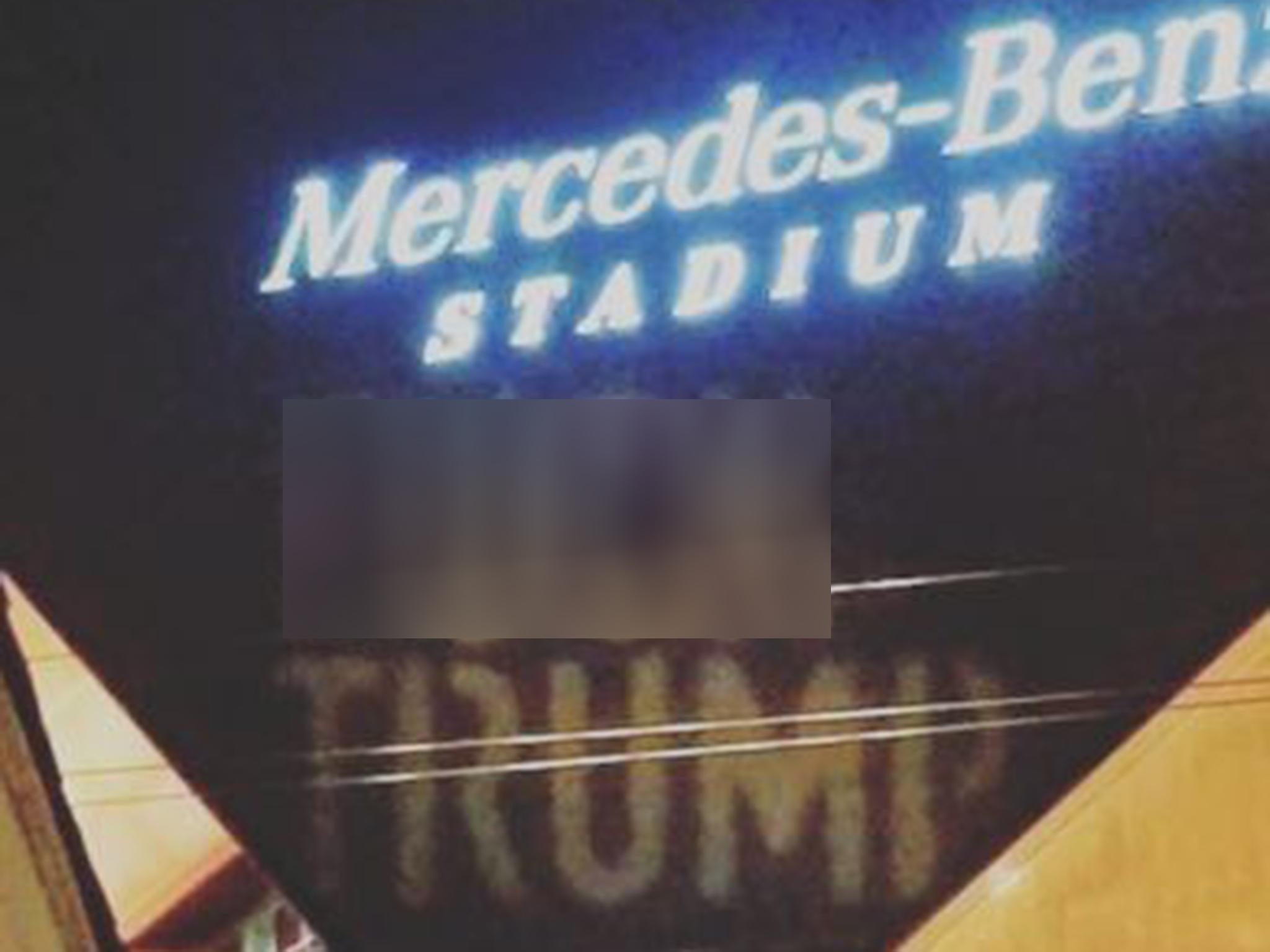 Protesters projected an anti-Donald Trump message