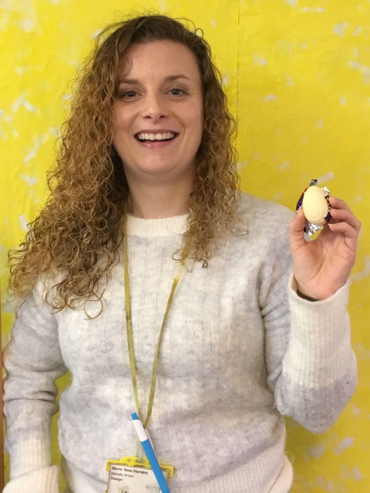 Natasha Bream with her winning egg