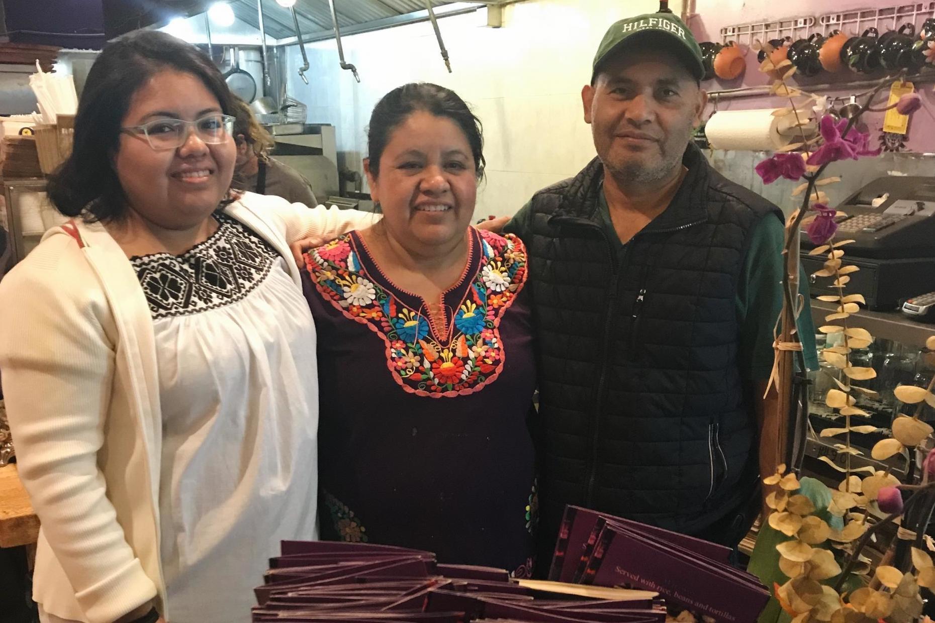 Yajaira Saavedra pictured with her parents