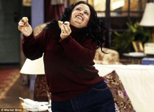 Monica dancing when she weighs more on ‘Friends’ (Warner Bros)