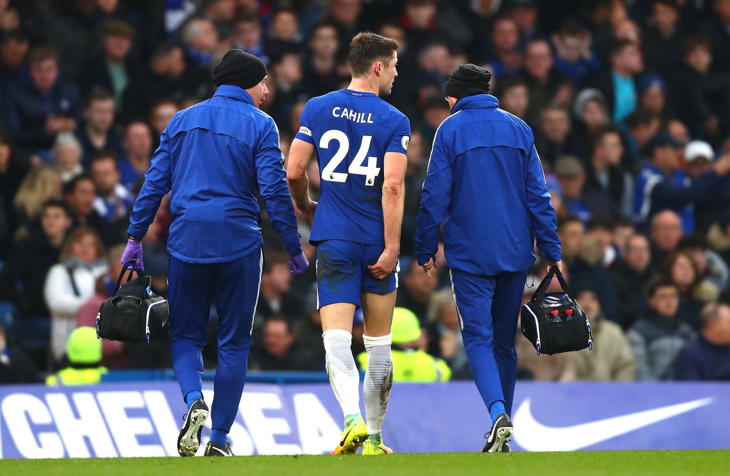 &#13;
Cahill left the field injured after half an hour &#13;