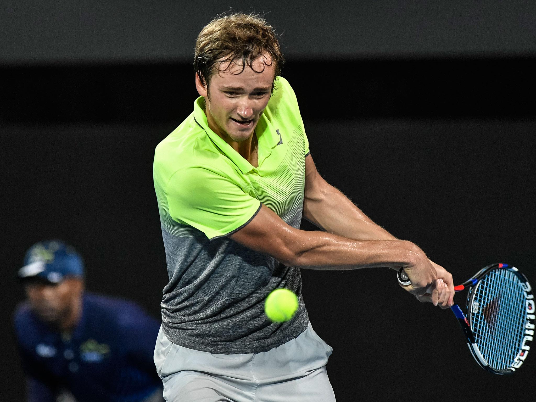 De Minaur in action last week in the Brisbane International