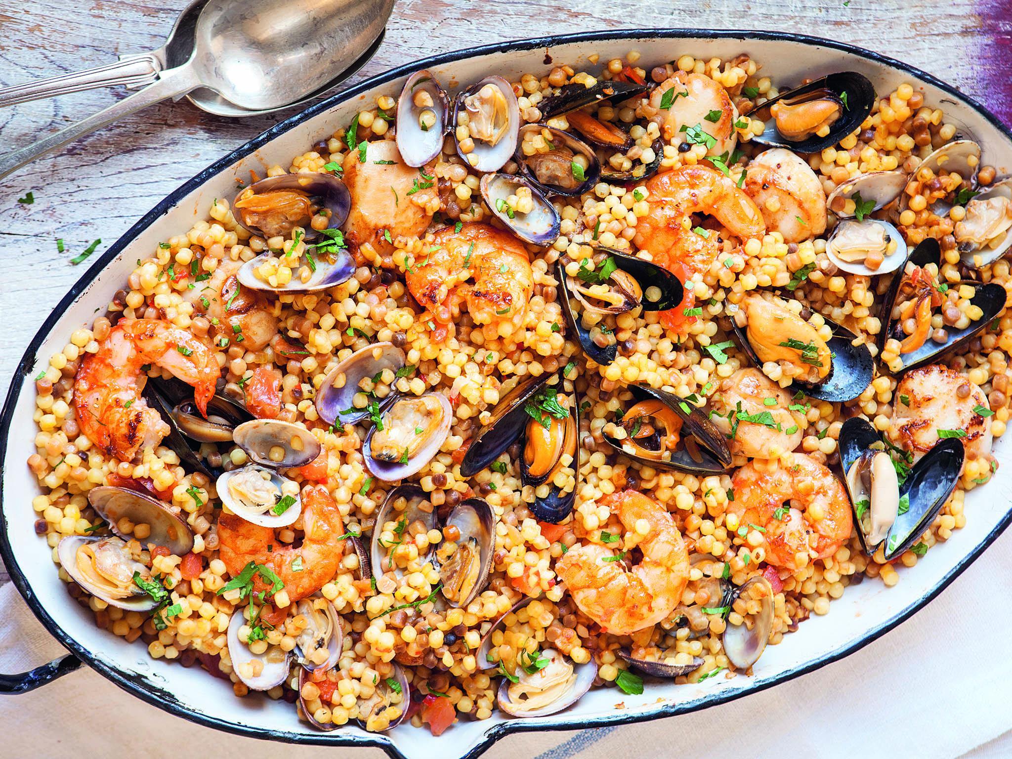 Dive into Sardinian-inspired seafood with saffron fregola