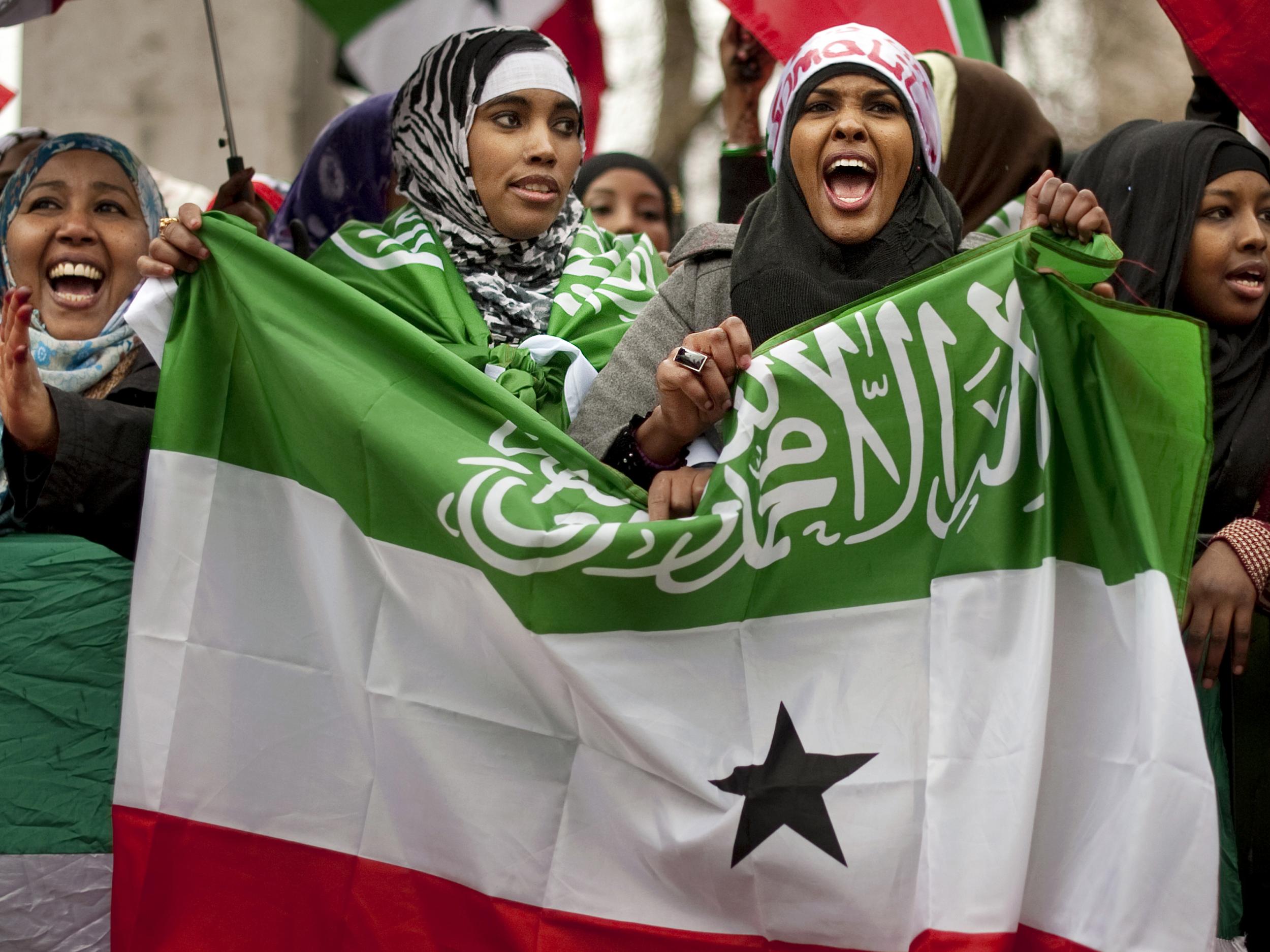 British-based Somaliland women protesting in London in 2012. The new law is in response to the rising number of violent sexual attacks against female Somalilanders