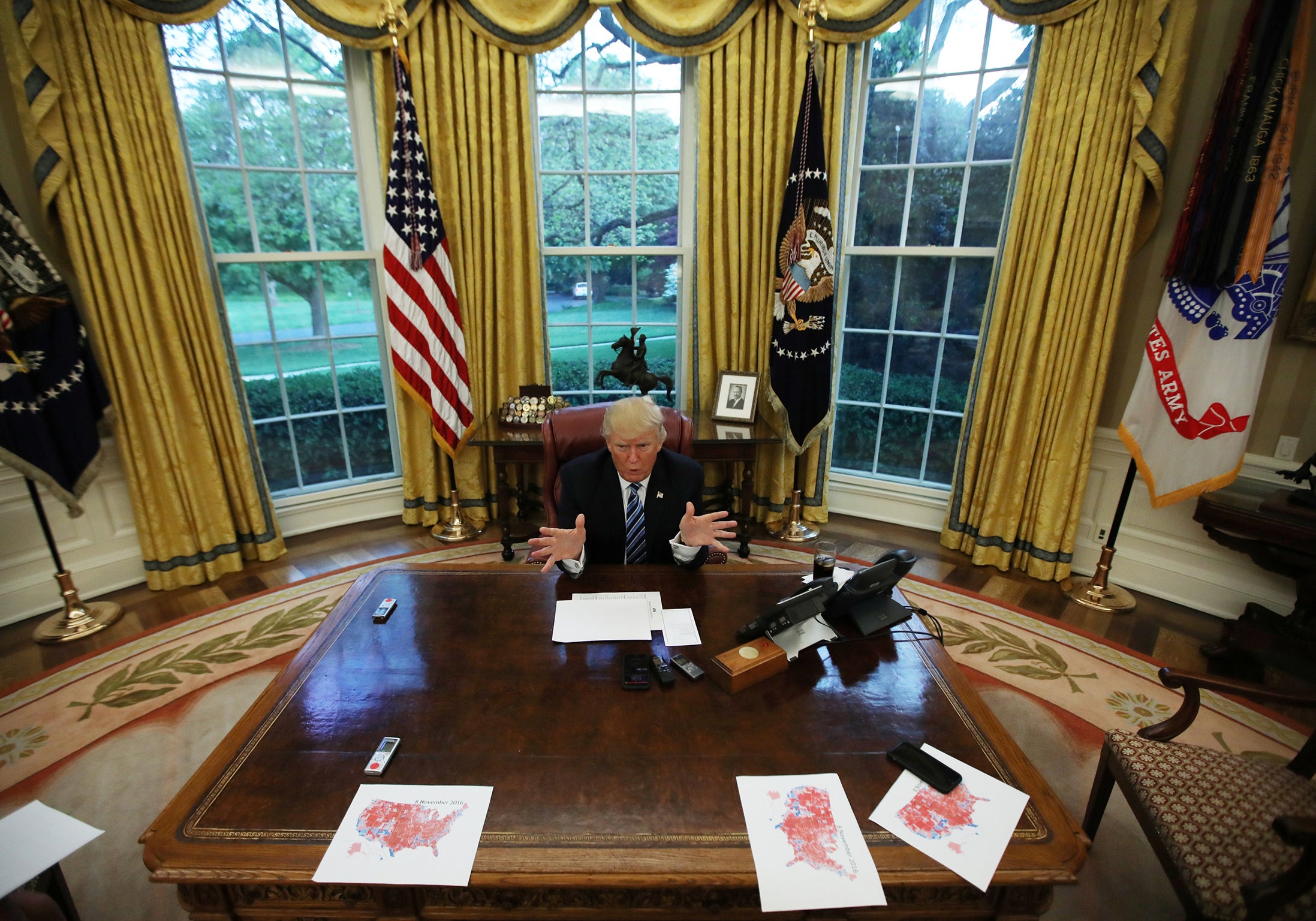 US President Donald Trump in the Oval Office of the White House