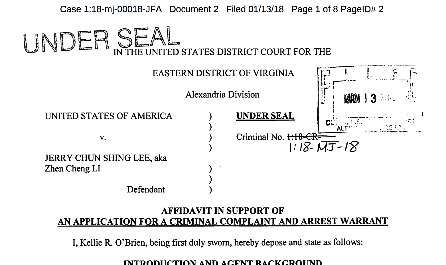 Court documents say agents found two small books with handwritten notes containing names and numbers of covert CIA employees