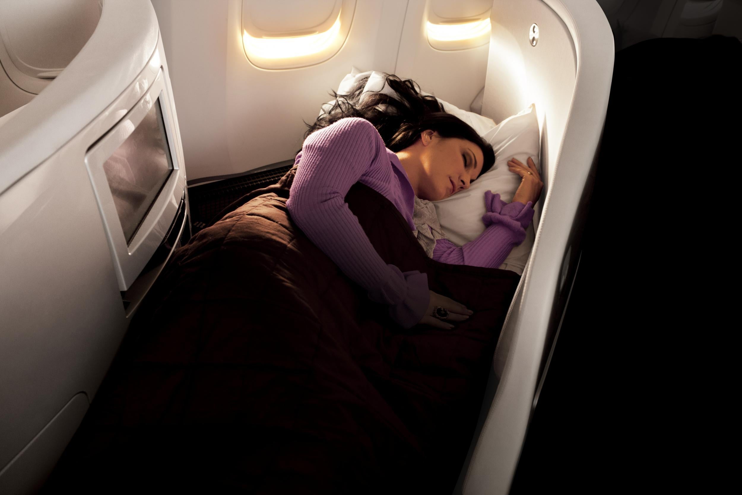 Air New Zealand’s herringbone seats are good for privacy