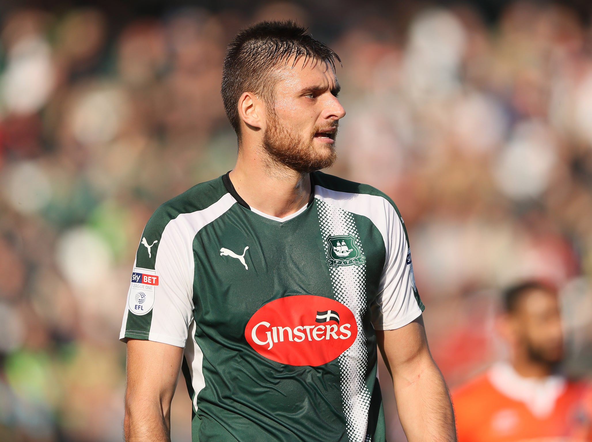 Ryan Edwards in action for Plymouth earlier this season