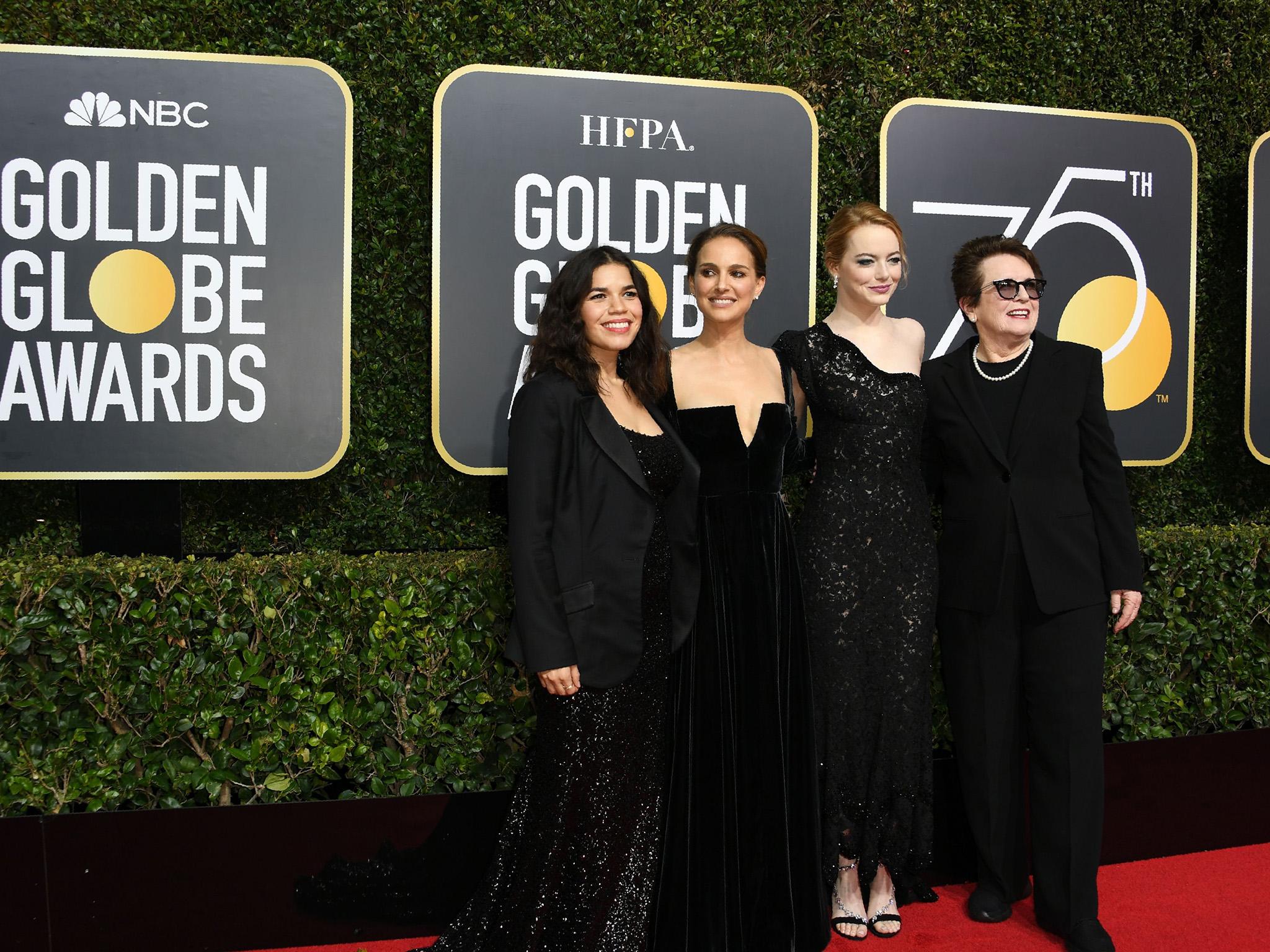 Stars wore black at the 75th annual Golden Globe Awards in solidarity with the Time’s Up movement