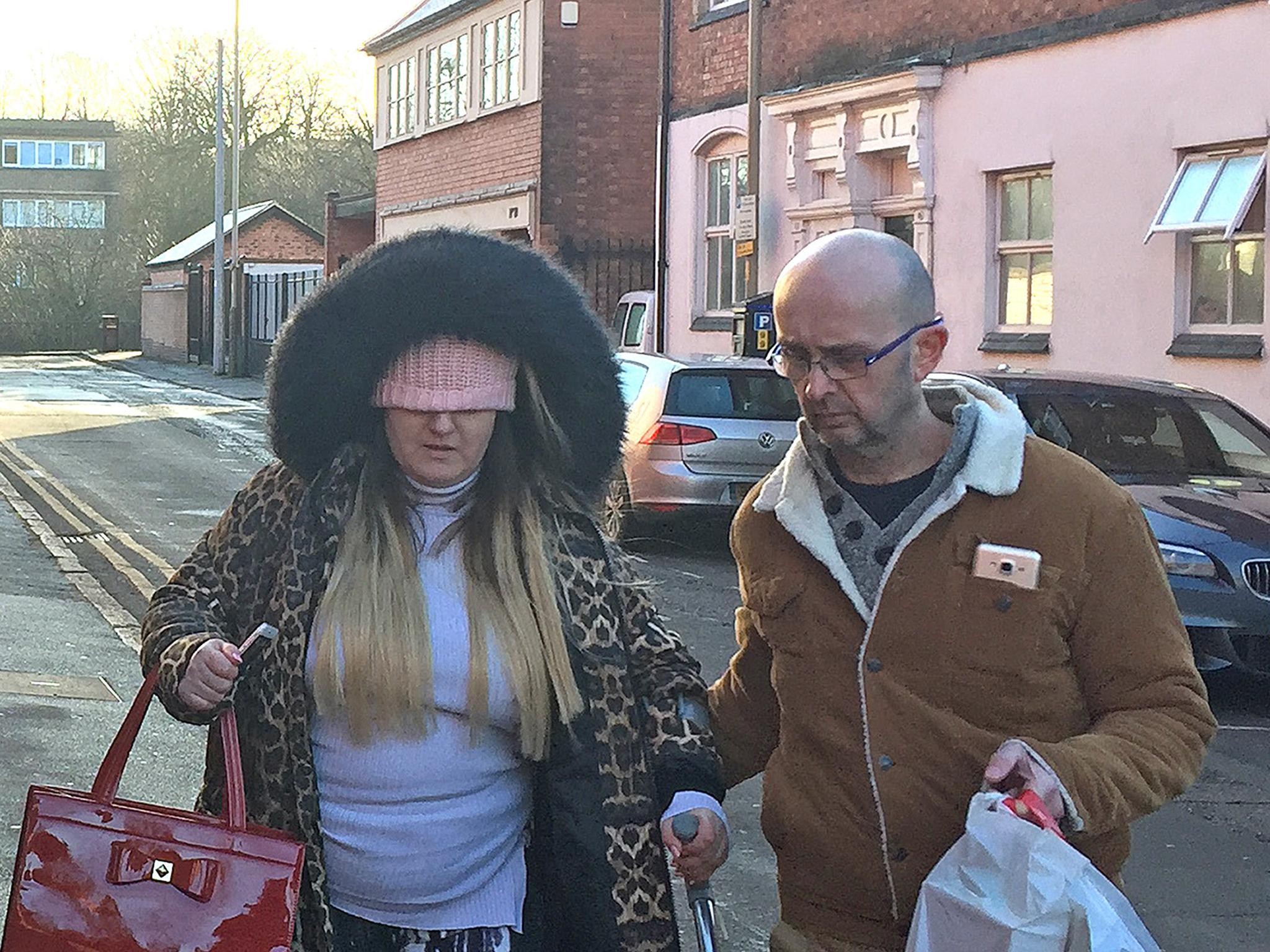 Natasha Gordon being accompanied into court for sentencing