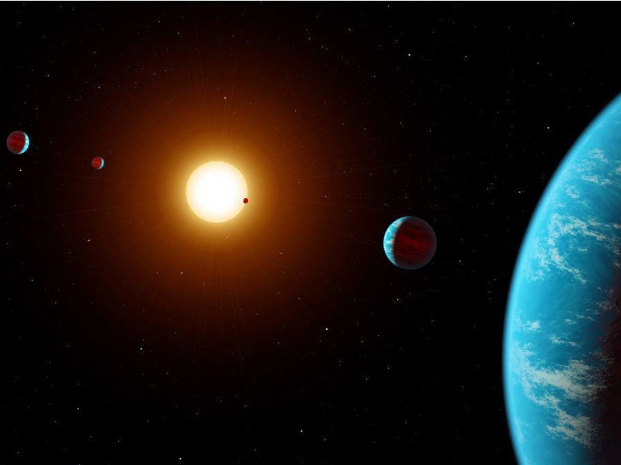 An artist conception of the K2-138, the first multi-planet system discovered by citizen scientists