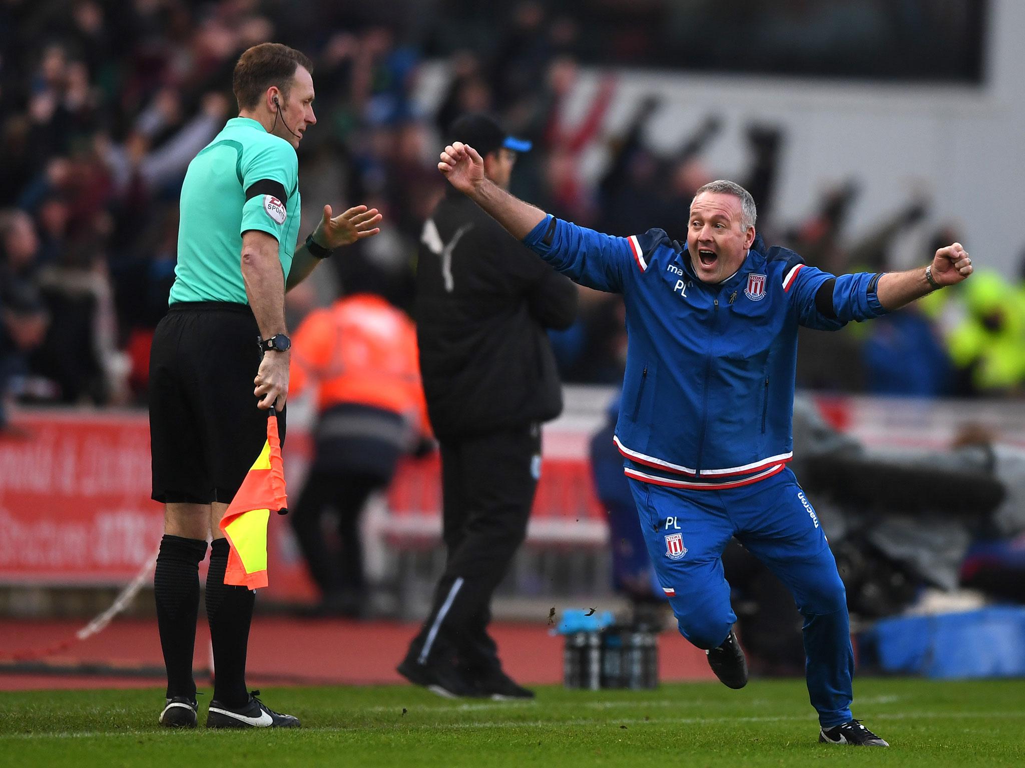 Paul Lambert celebrates his side's first goal against Huddersfield