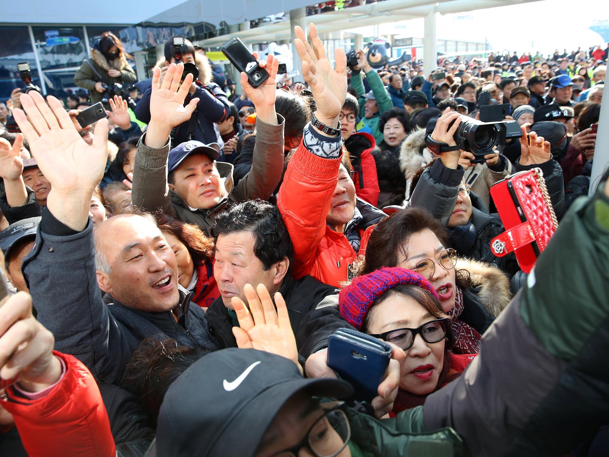 &#13;
Hyon’s arrival was met by crowds of onlookers, reporters and the paparazzi Reuters&#13;