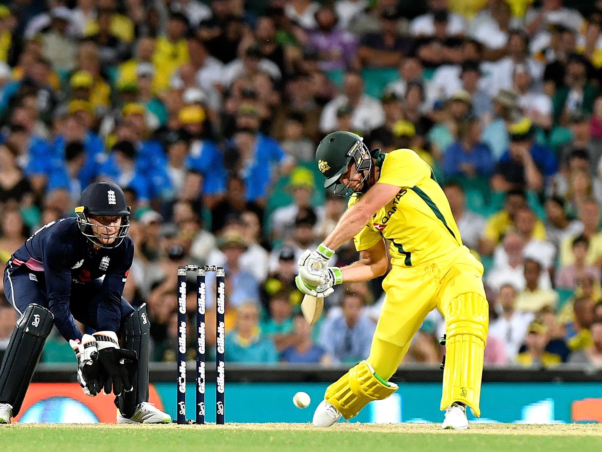 Marcus Stoinis gave Australia late hope but got out in the final over