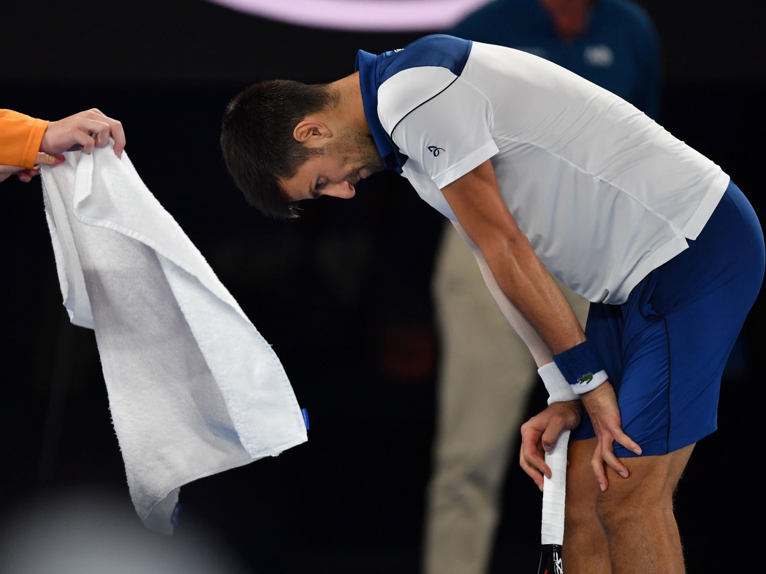 Djokovic was suffering pain from a long-standing elbow injury