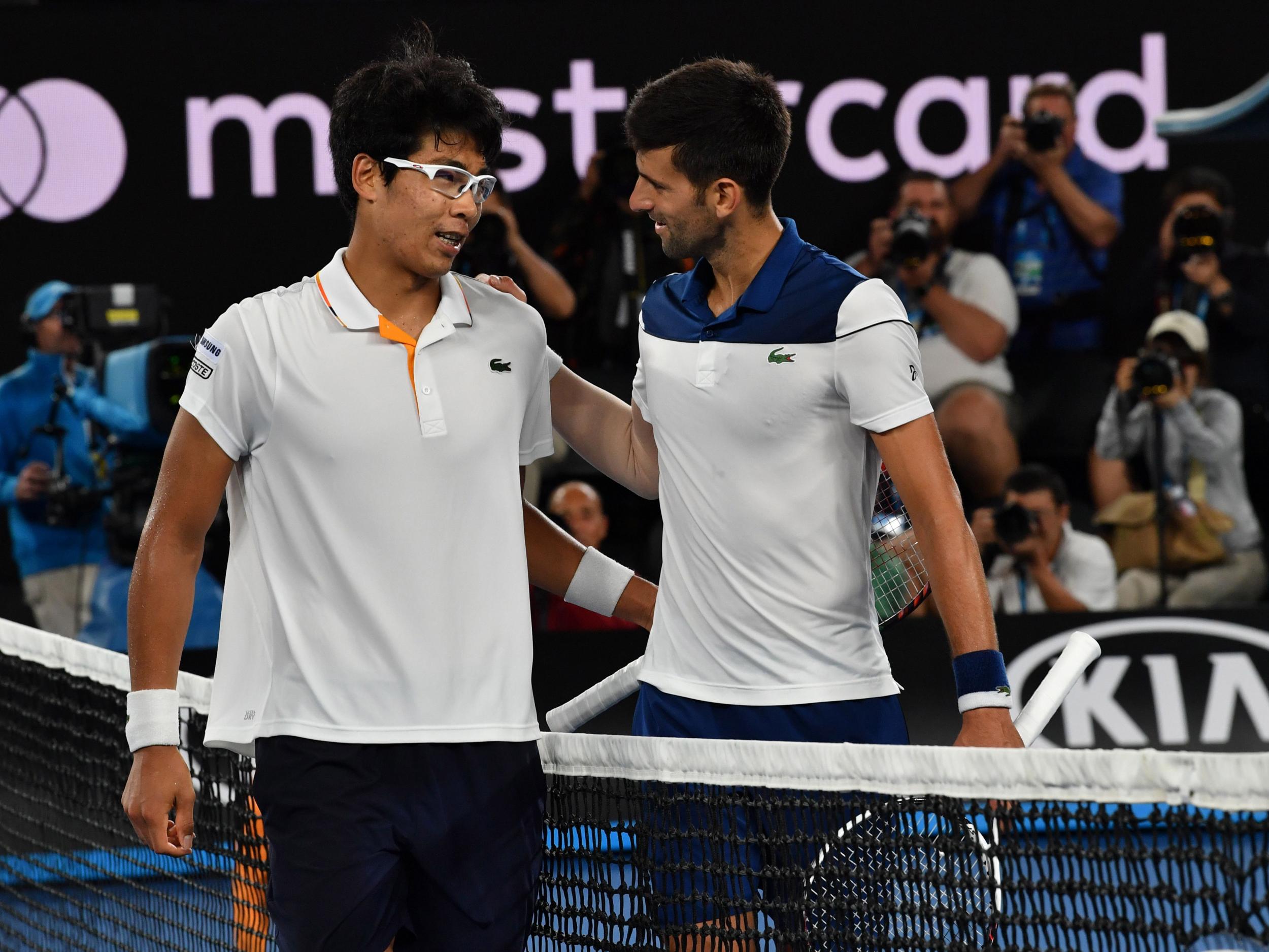 Chung will face Tennys Sandgren in the last eight