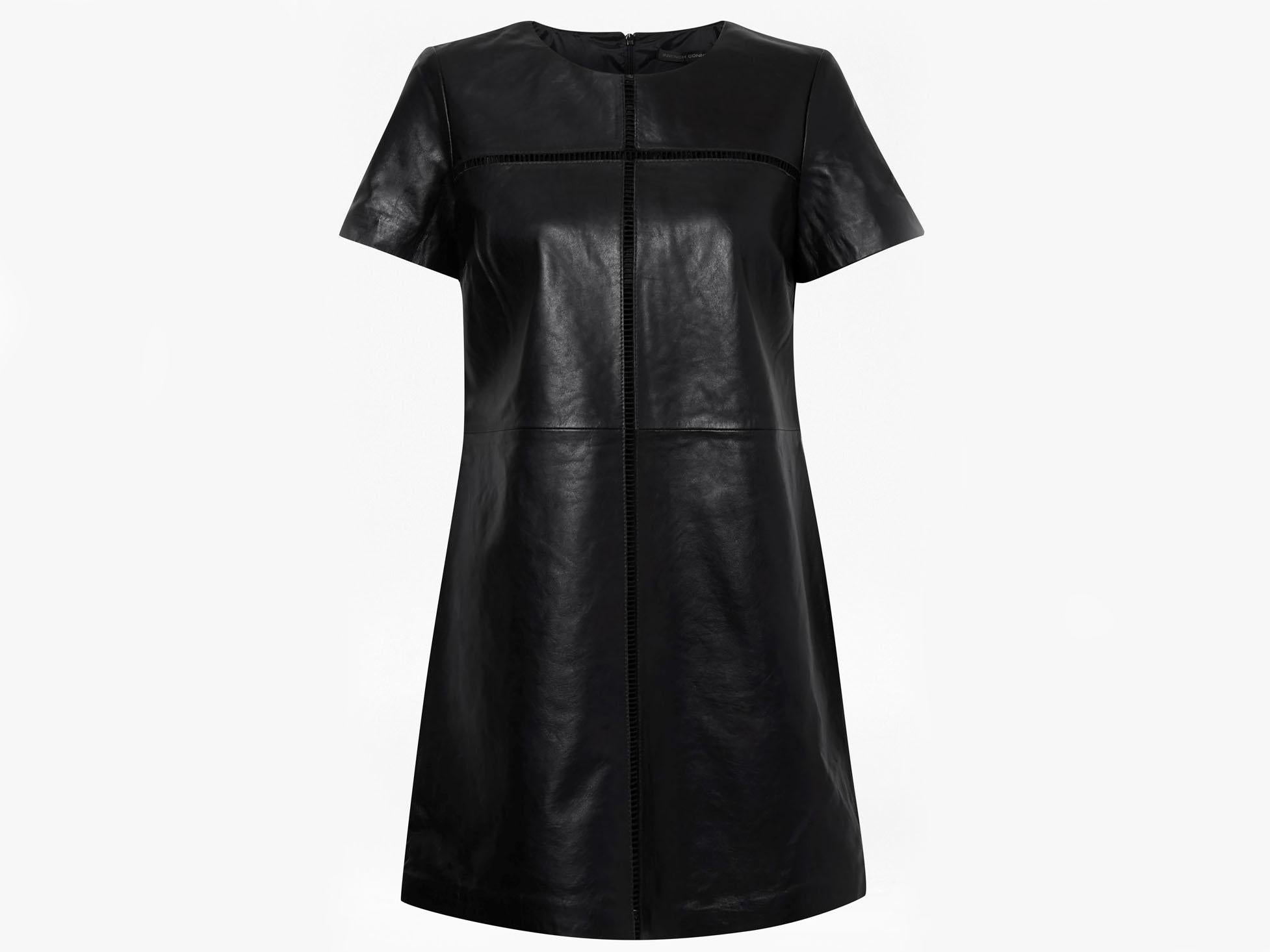 Gizo Leather Round Neck Dress, £250, French Connection