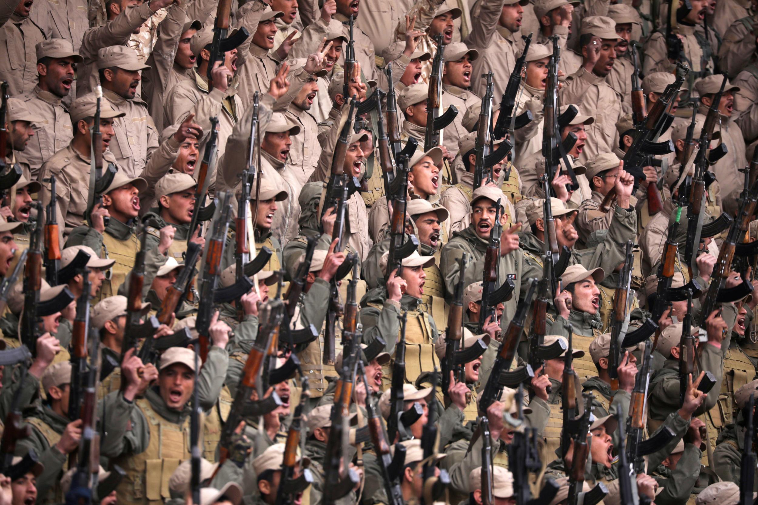 Fighters from the Kurdish YPG (People’s Protection Units) during a rally in Hasaka, northeastern Syria, earlier this week