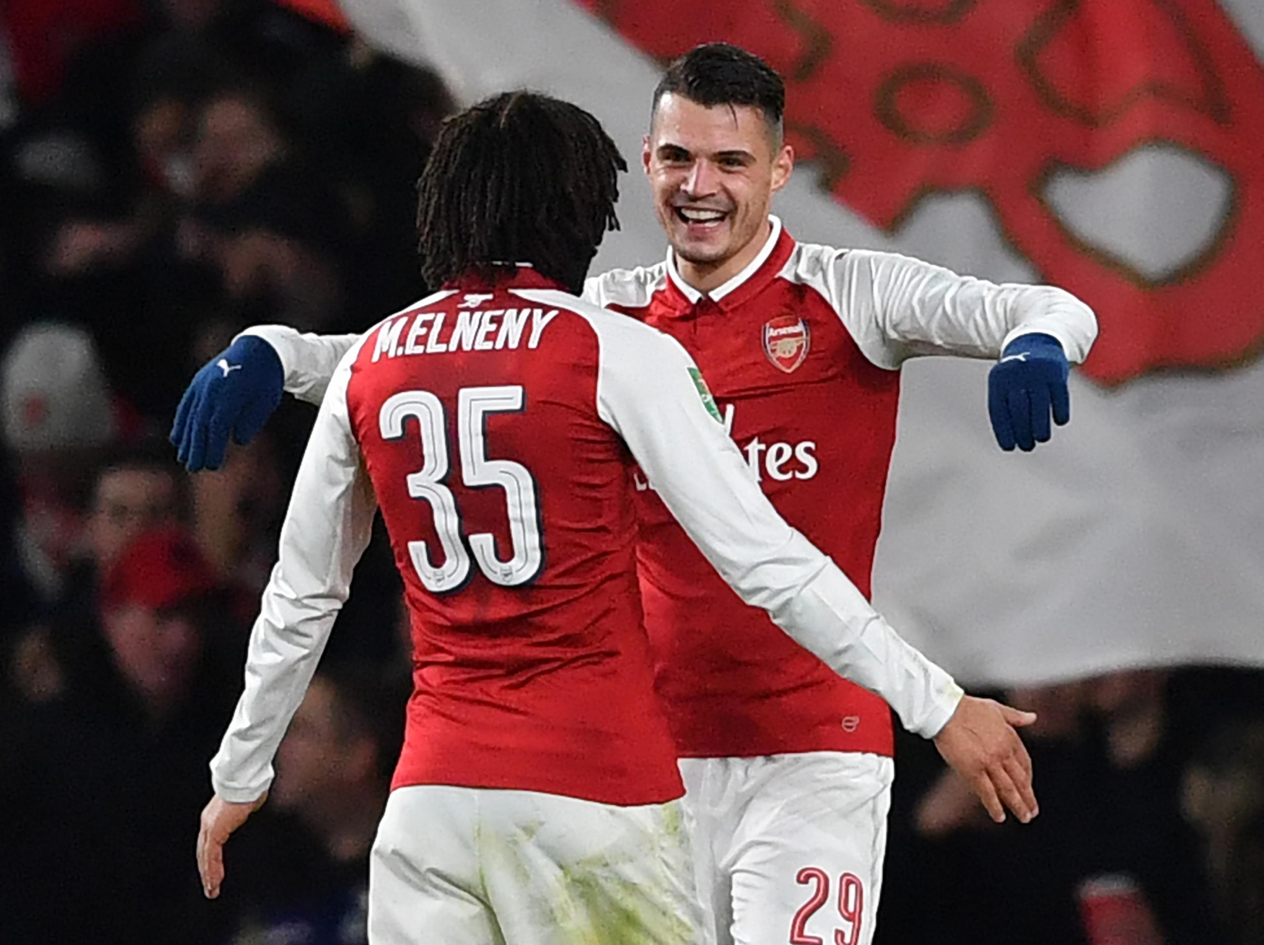 Granit Xhaka celebrates his winning goal