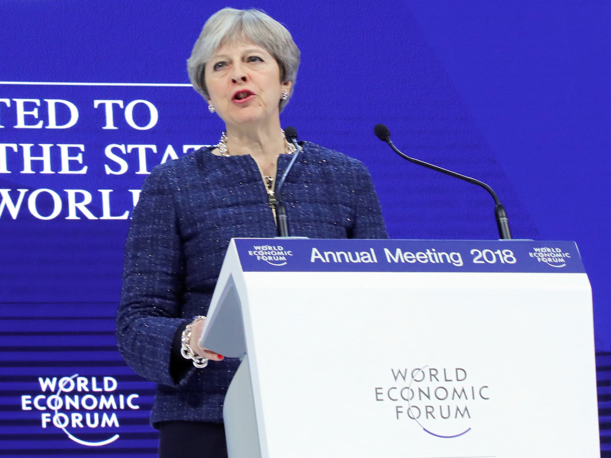 Theresa May's speech to the World Economic Forum in Davos was quickly overshadowed by her Chancellor's