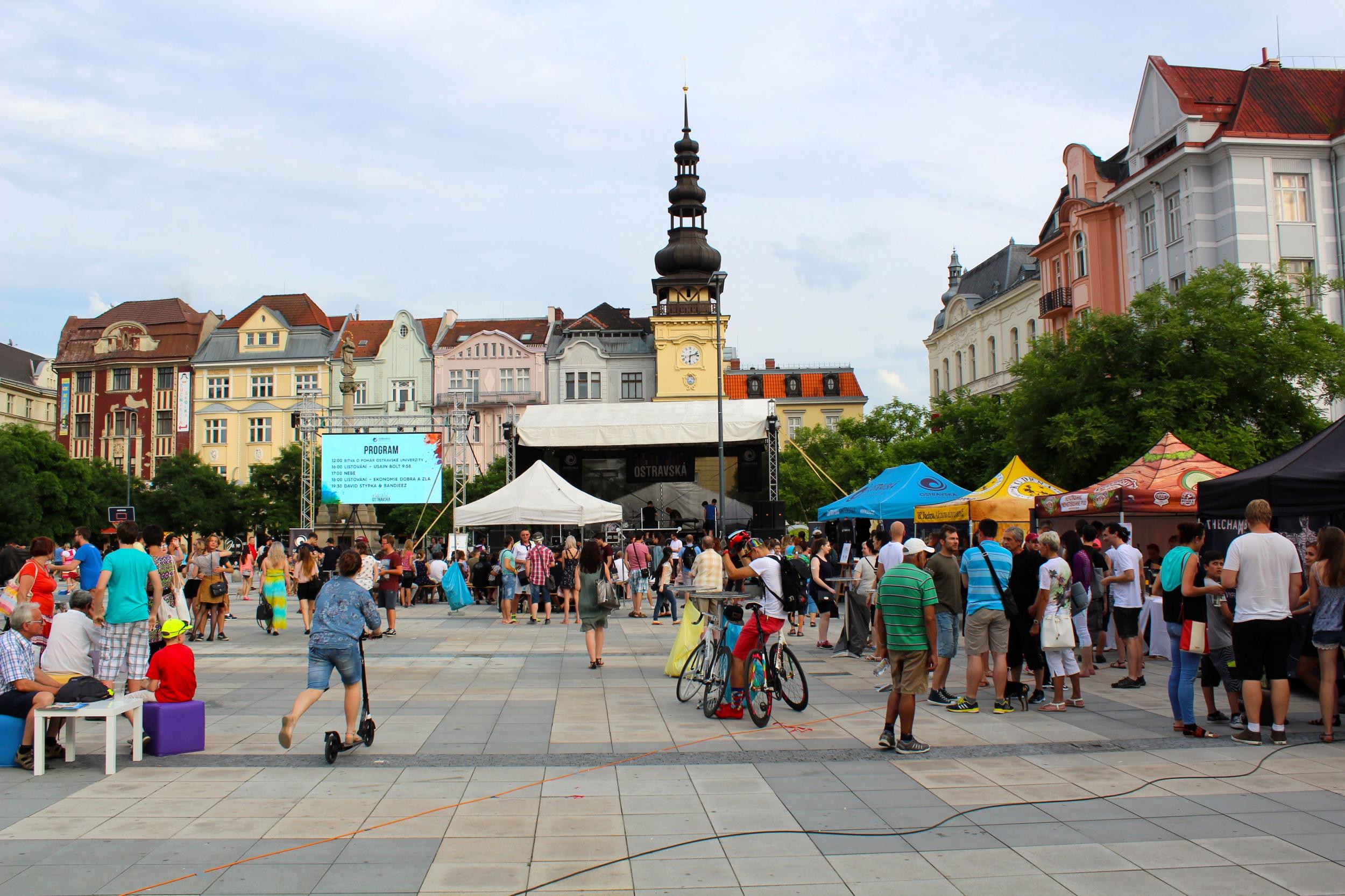 Ostrava’s main square is a great place to people watch