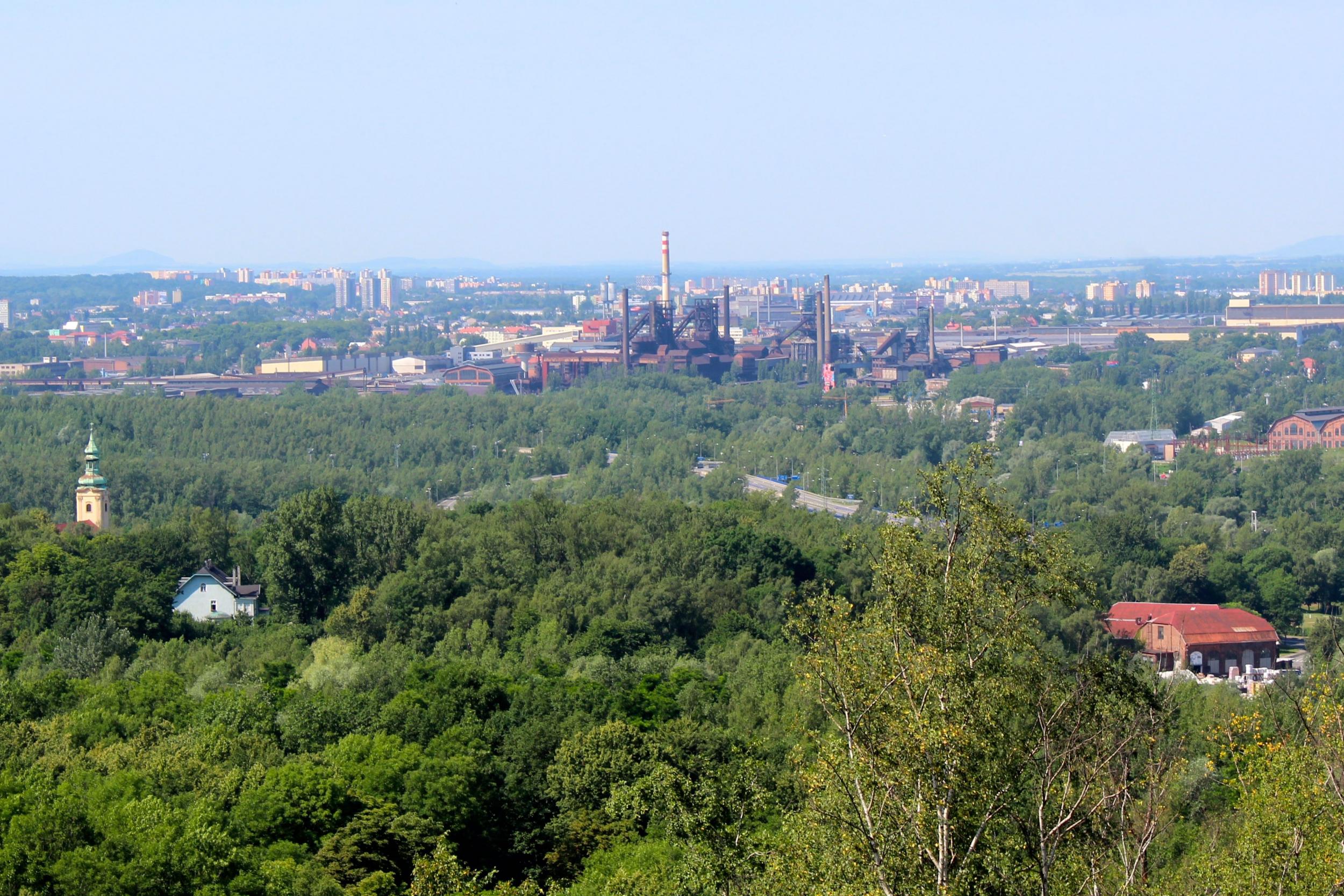 Ostrava as viewed from Ema: a 315m hill made of mining waste