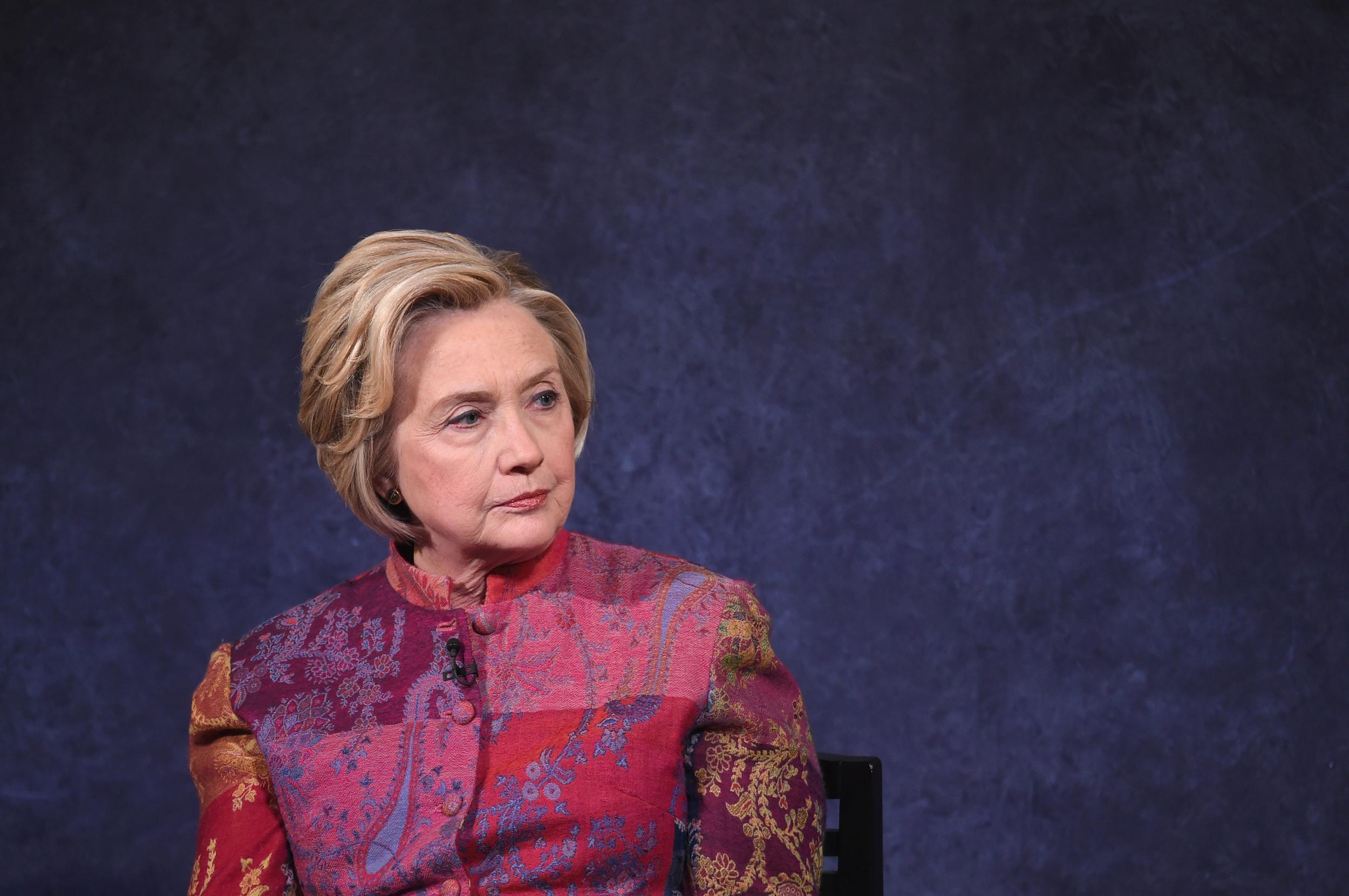 Former US Secretary of State Hillary Rodham Clinton speaks onstage during The Child Mind Institute Summit