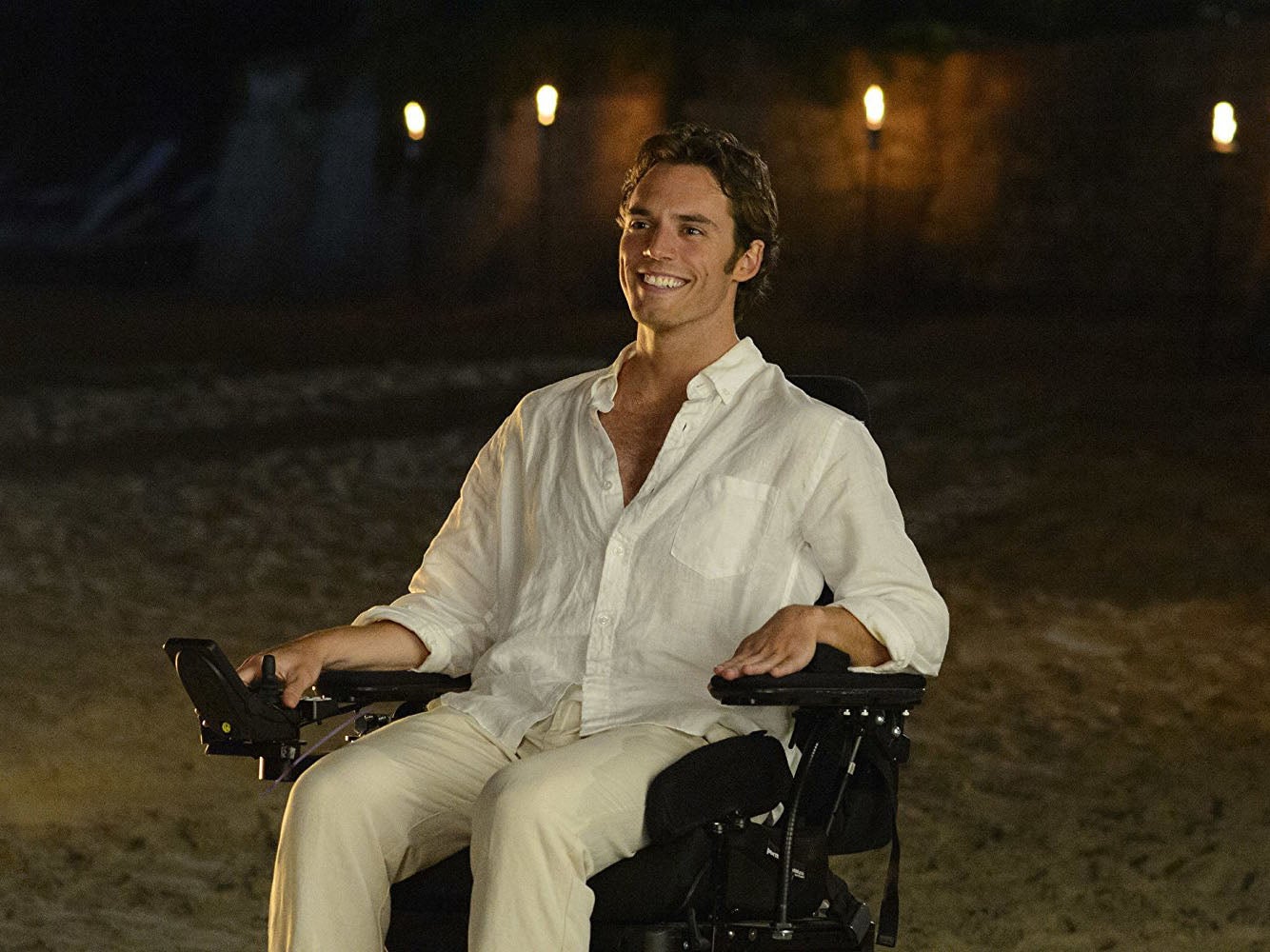 Claflin as paralysed Will Traynor in ‘Me Before You’ (Warner Bros)