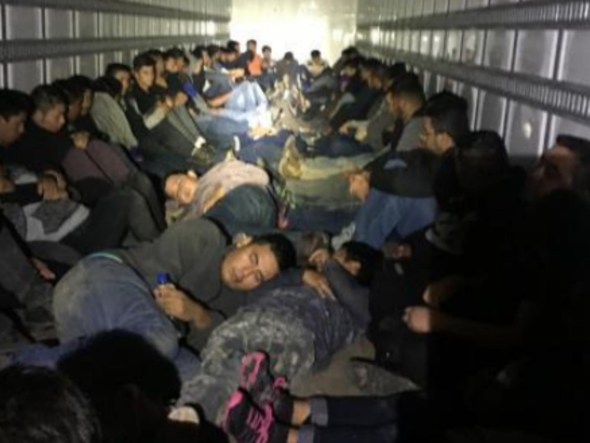 Customs and Border Protection found 76 people crammed into a truck attempting to immigrate to the US. The driver has been arrested.